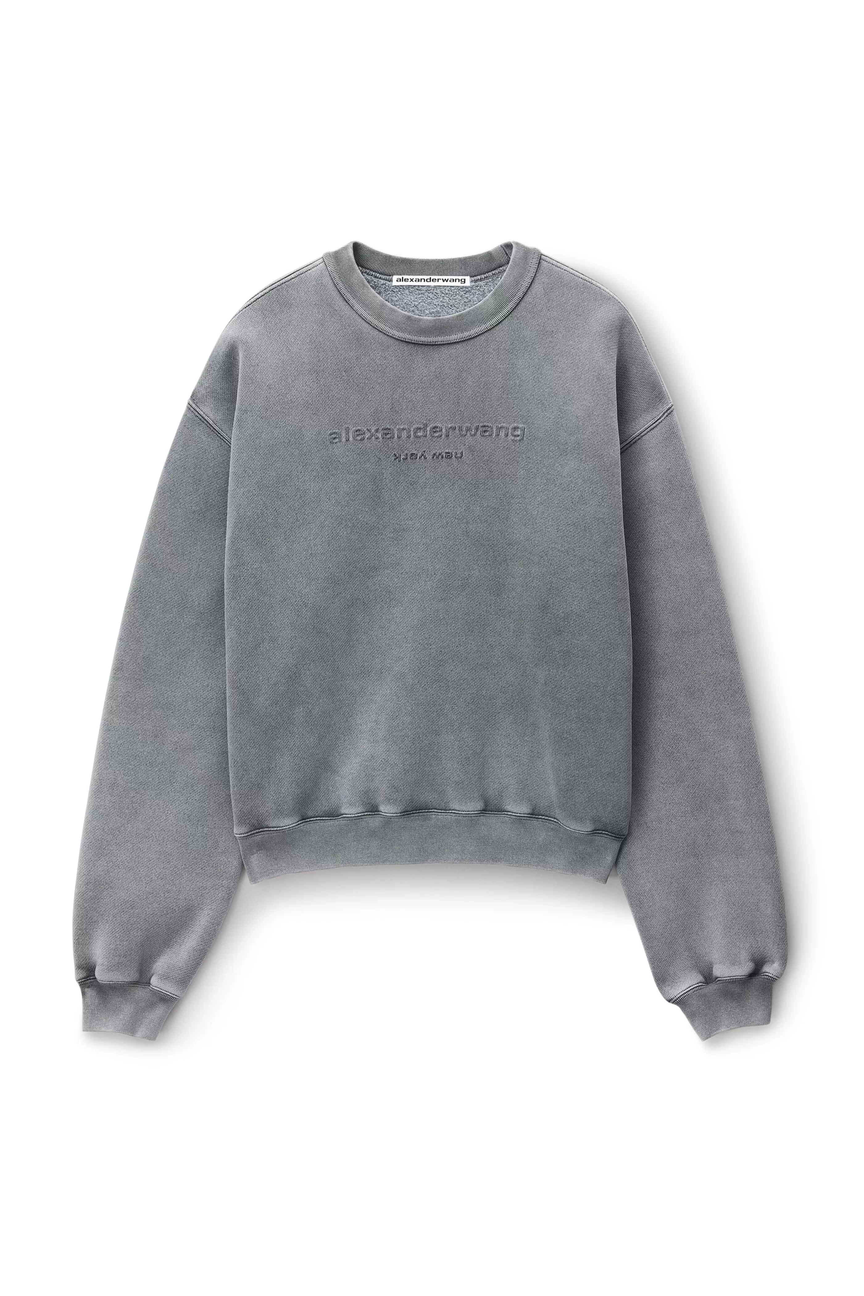 Women Alexander Wang Alexanderwang Acid Wash Sweatshirt In Structured Terry