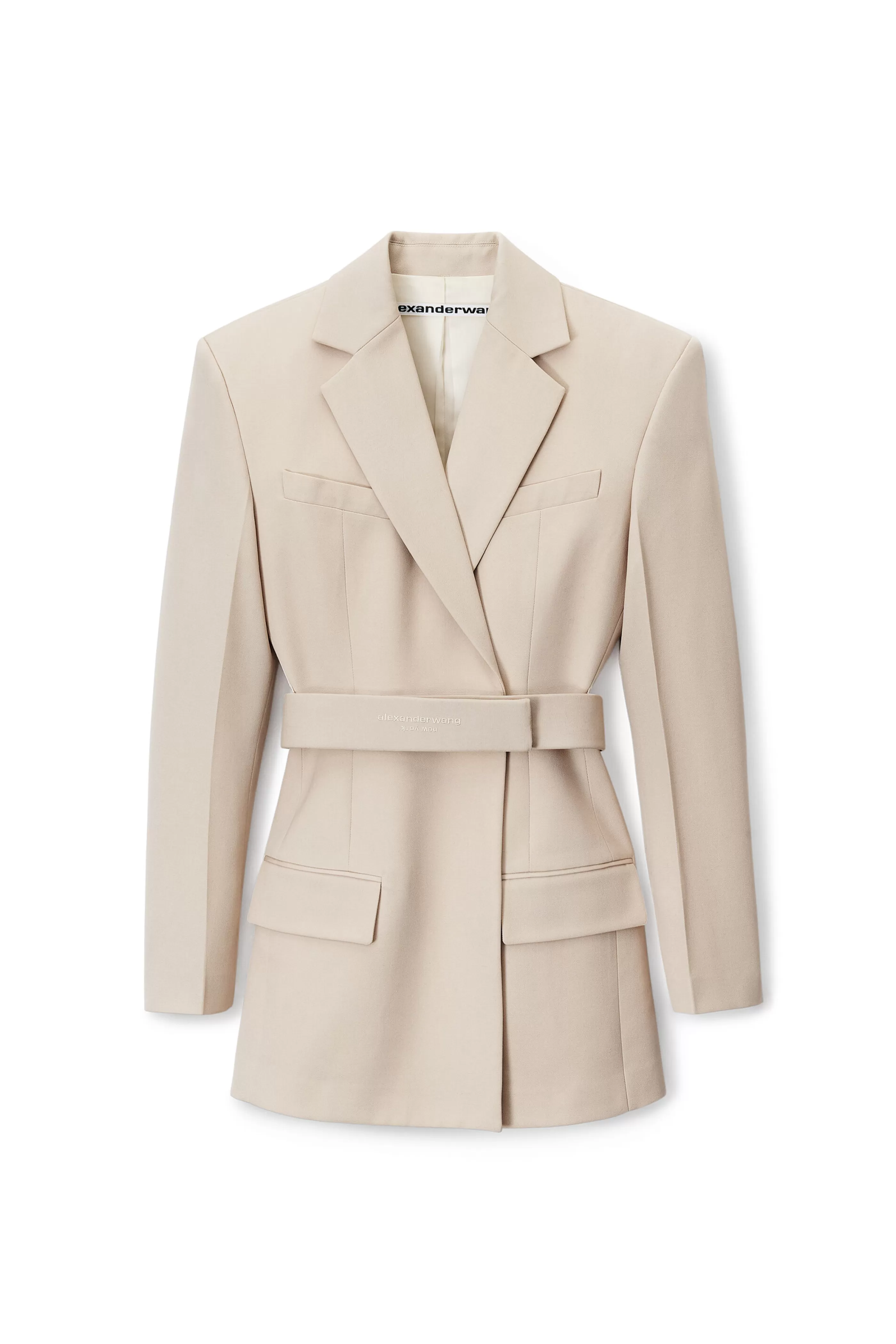 Women Alexander Wang Alexanderwang BELTED BLAZER DRESS IN WOOL TAILORING