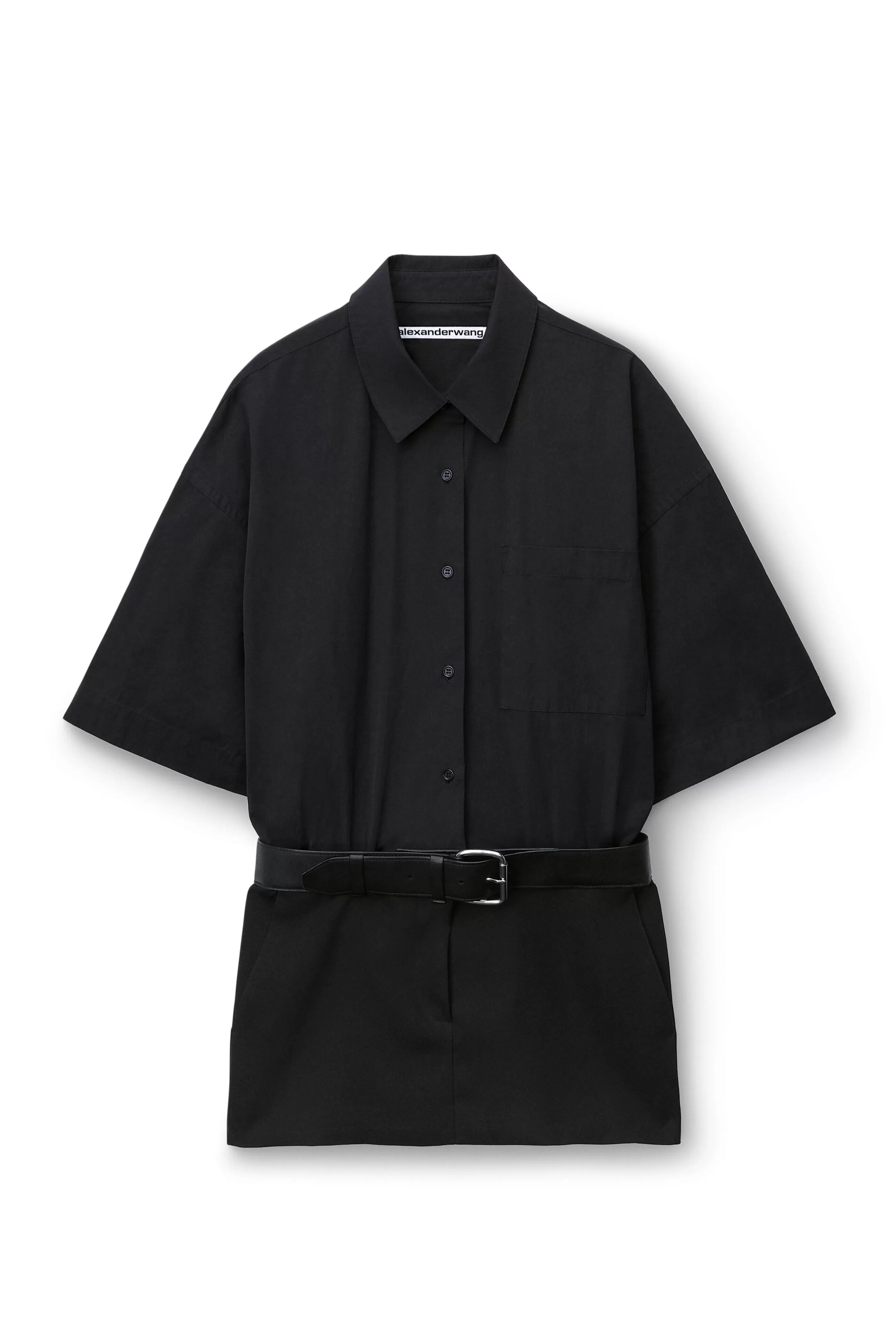 Women Alexander Wang Alexanderwang Belted Hybrid Mini Shirtdress