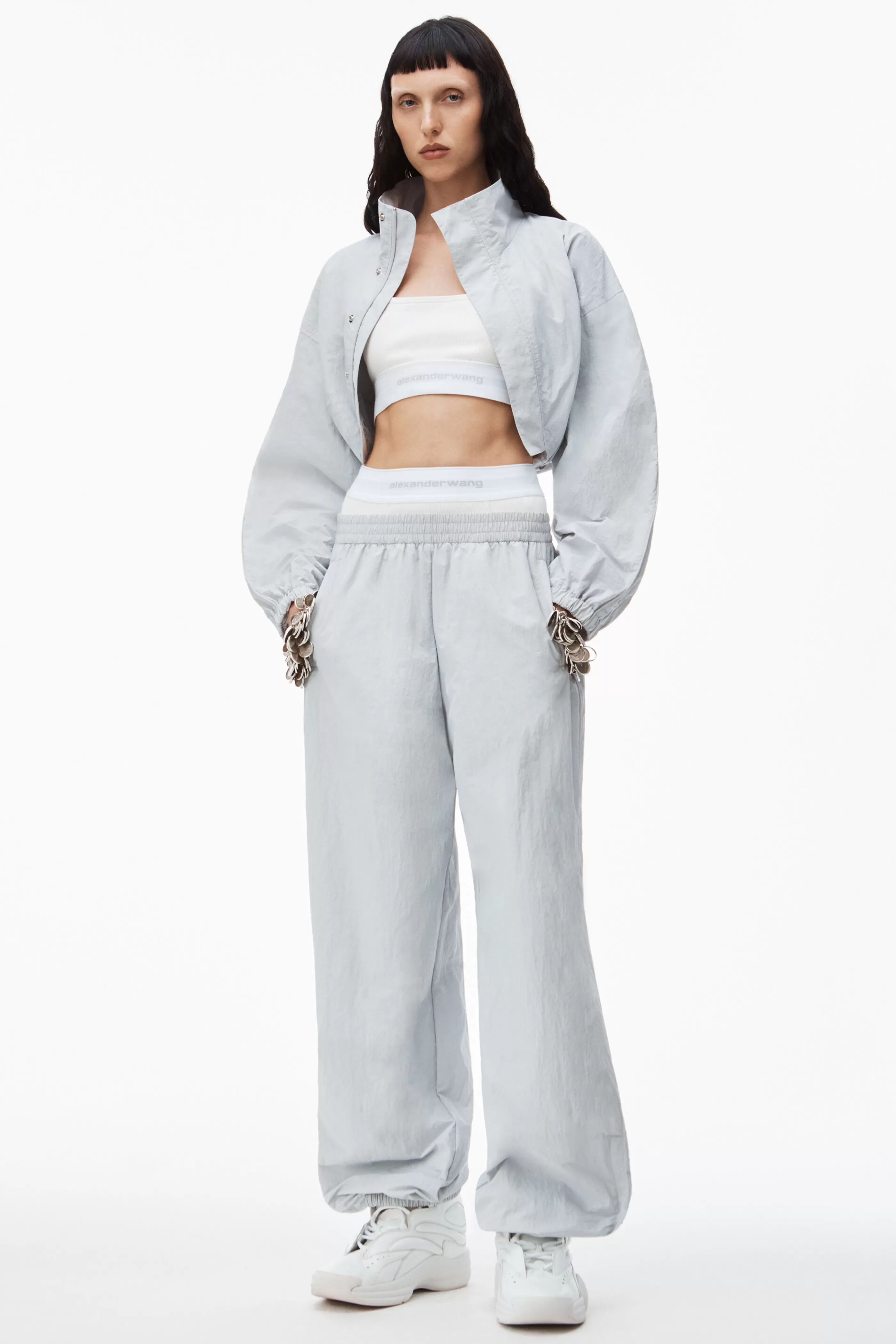 Women Alexander Wang Alexanderwang Bolero Track Jacket With Bra Top