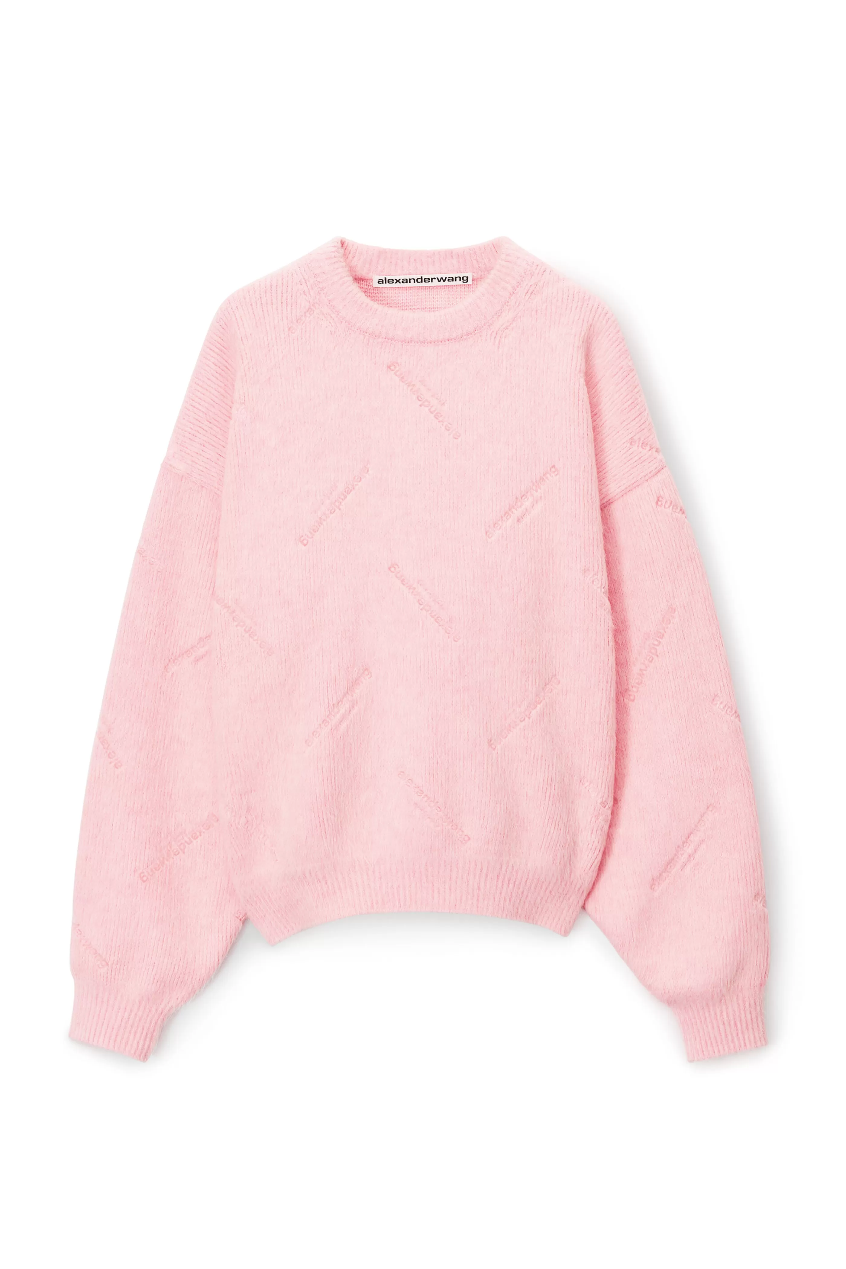 Women Alexander Wang Alexanderwang Brushed Crewneck With Debossed Logo