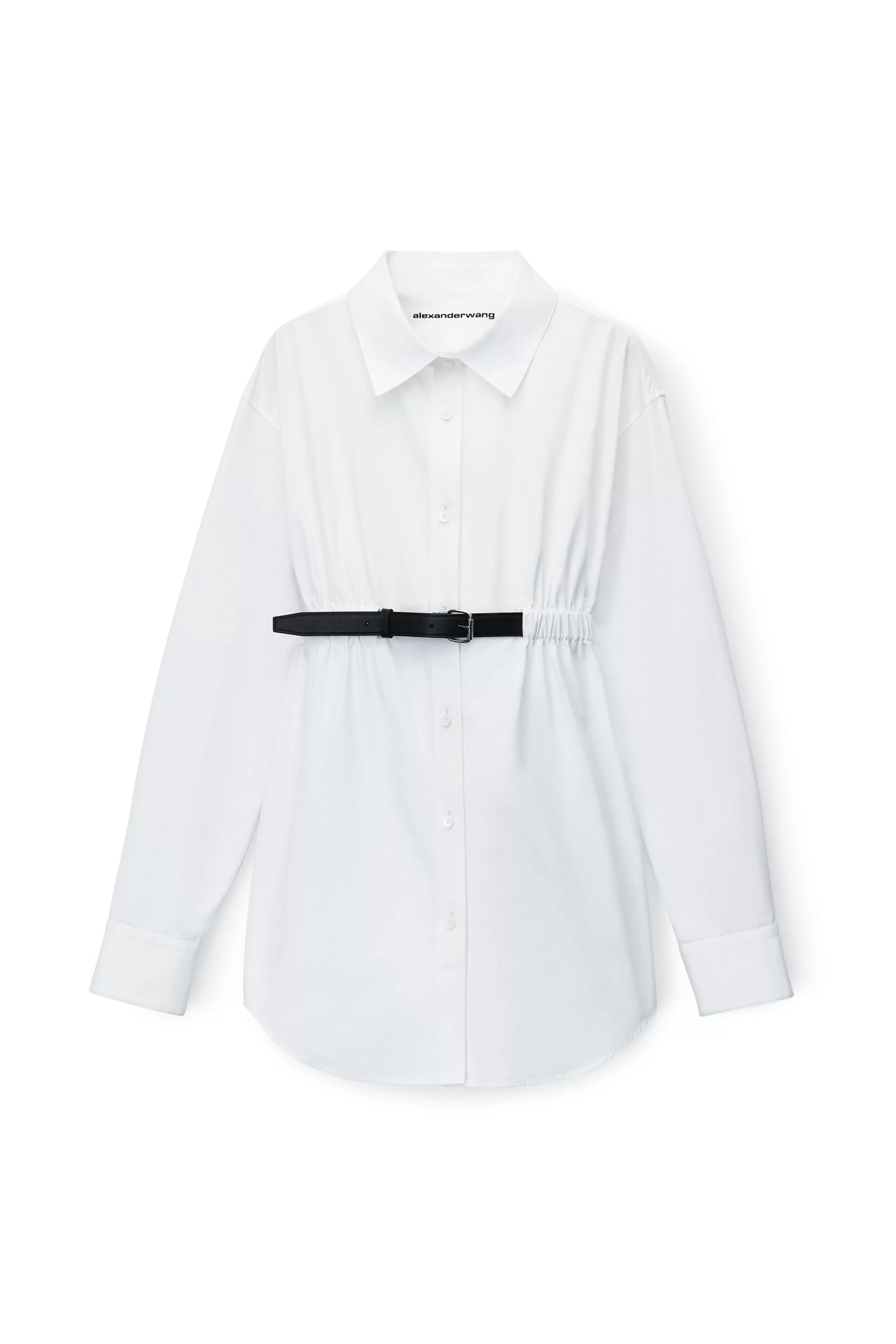 Women Alexander Wang Alexanderwang Button Down Belted Tunic In Cotton