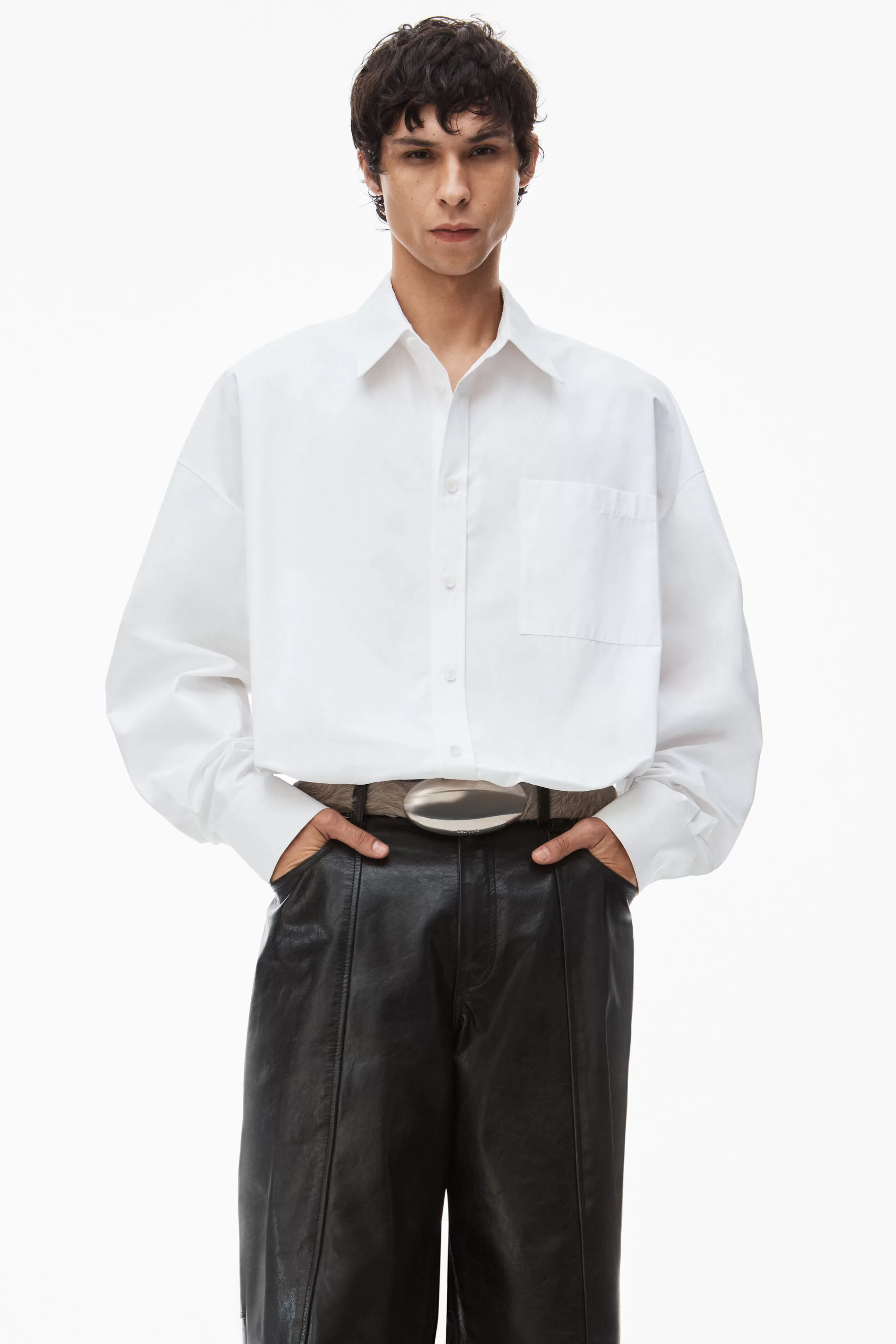 Alexander Wang Alexanderwang Button Down Logo Shirt In Cotton