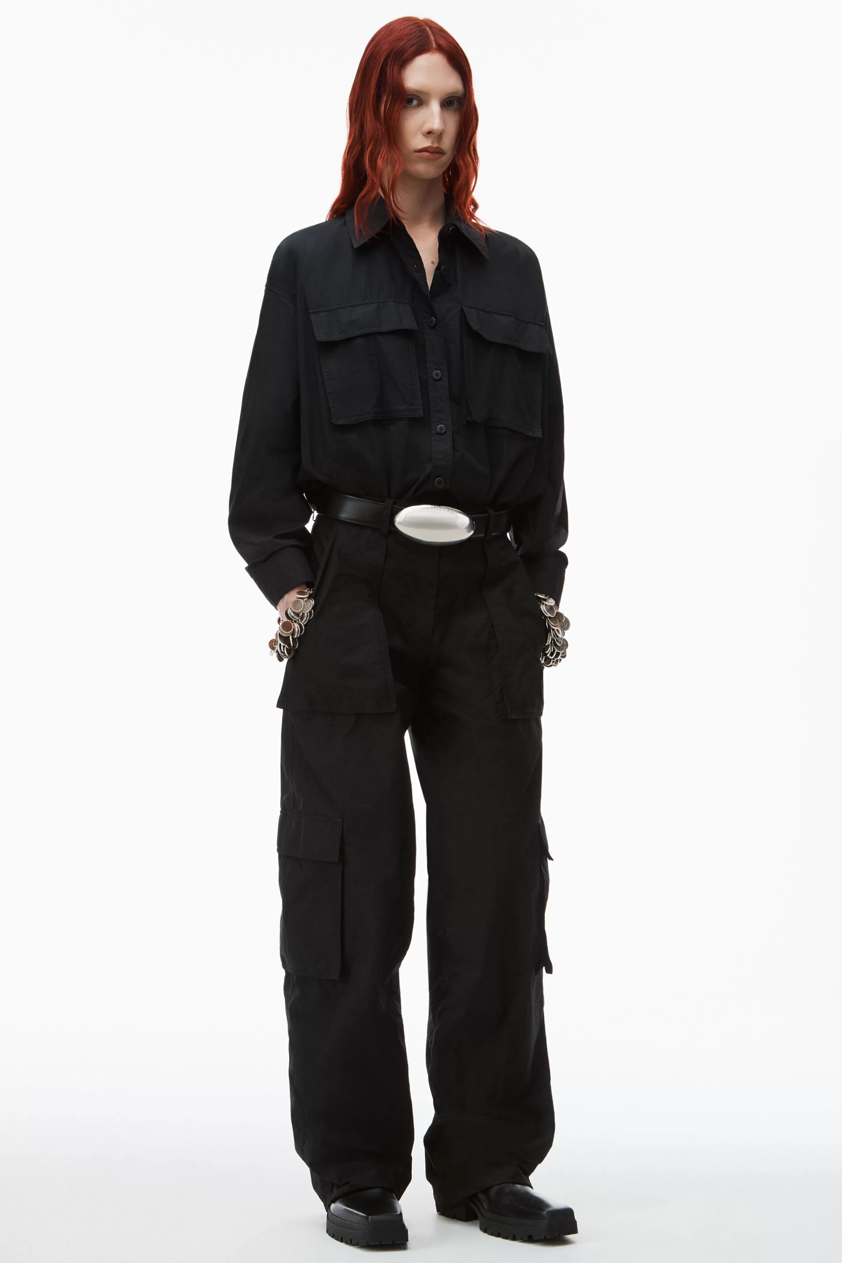 Women Alexander Wang Alexanderwang Button Up Cargo Jumpsuit