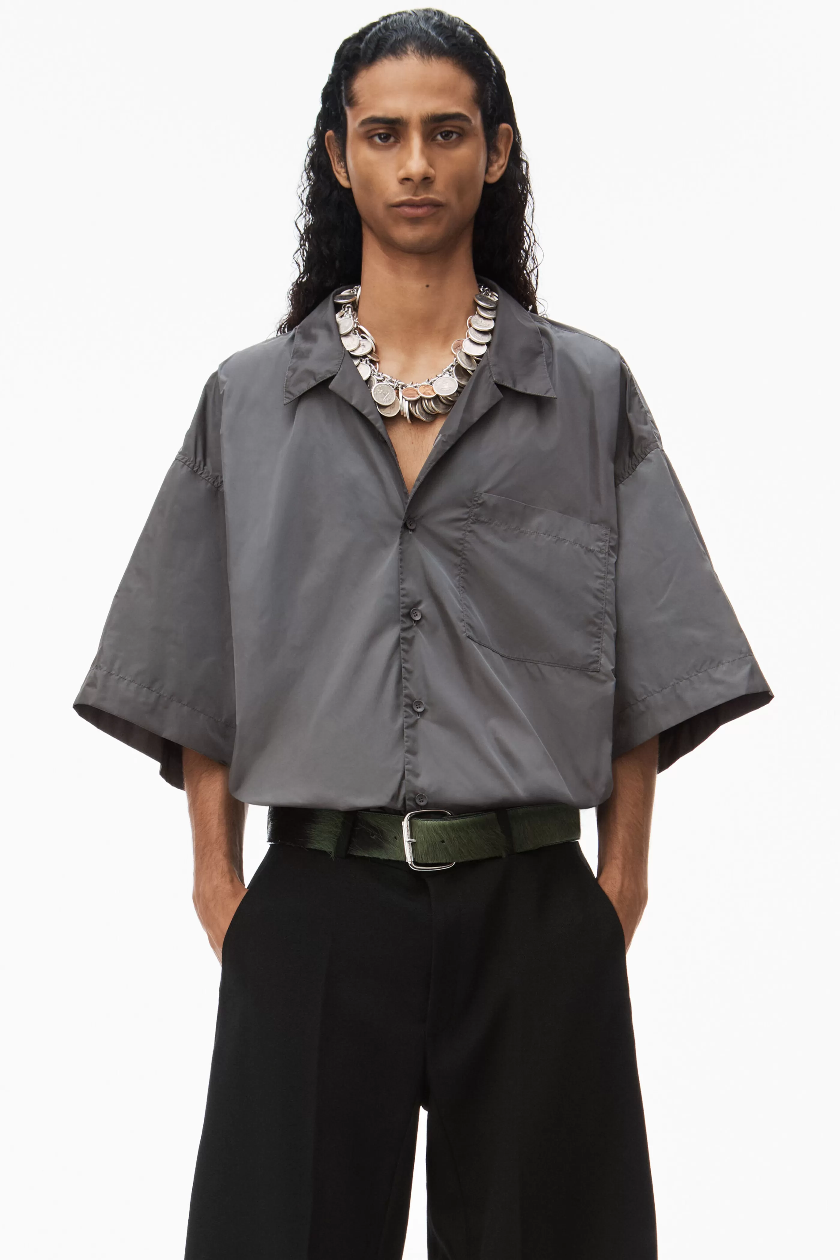 Alexander Wang Alexanderwang Camp Shirt In Crisp Nylon