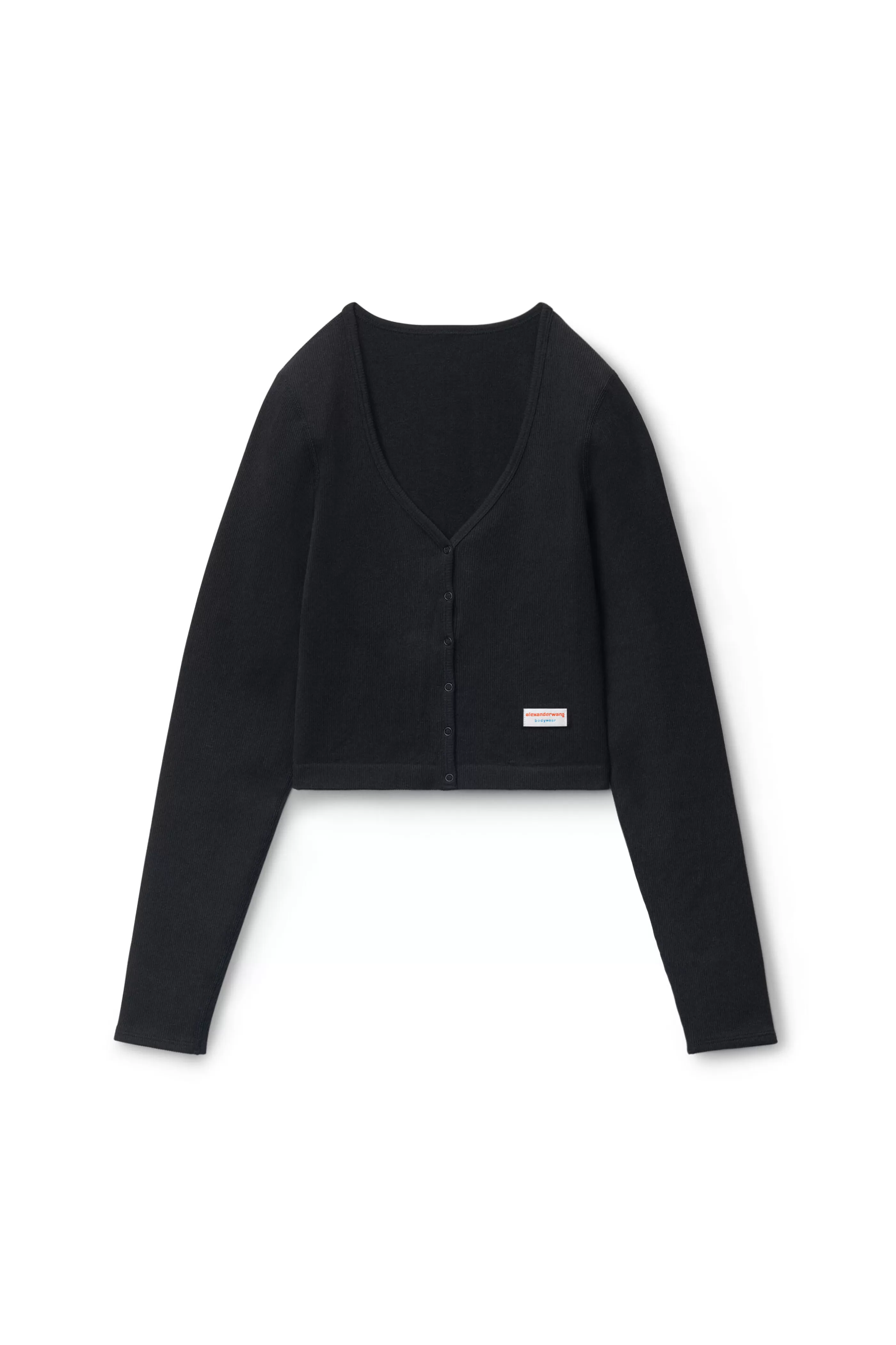 Alexander Wang Alexanderwang Cardigan In Seamless Rib-knit Jersey