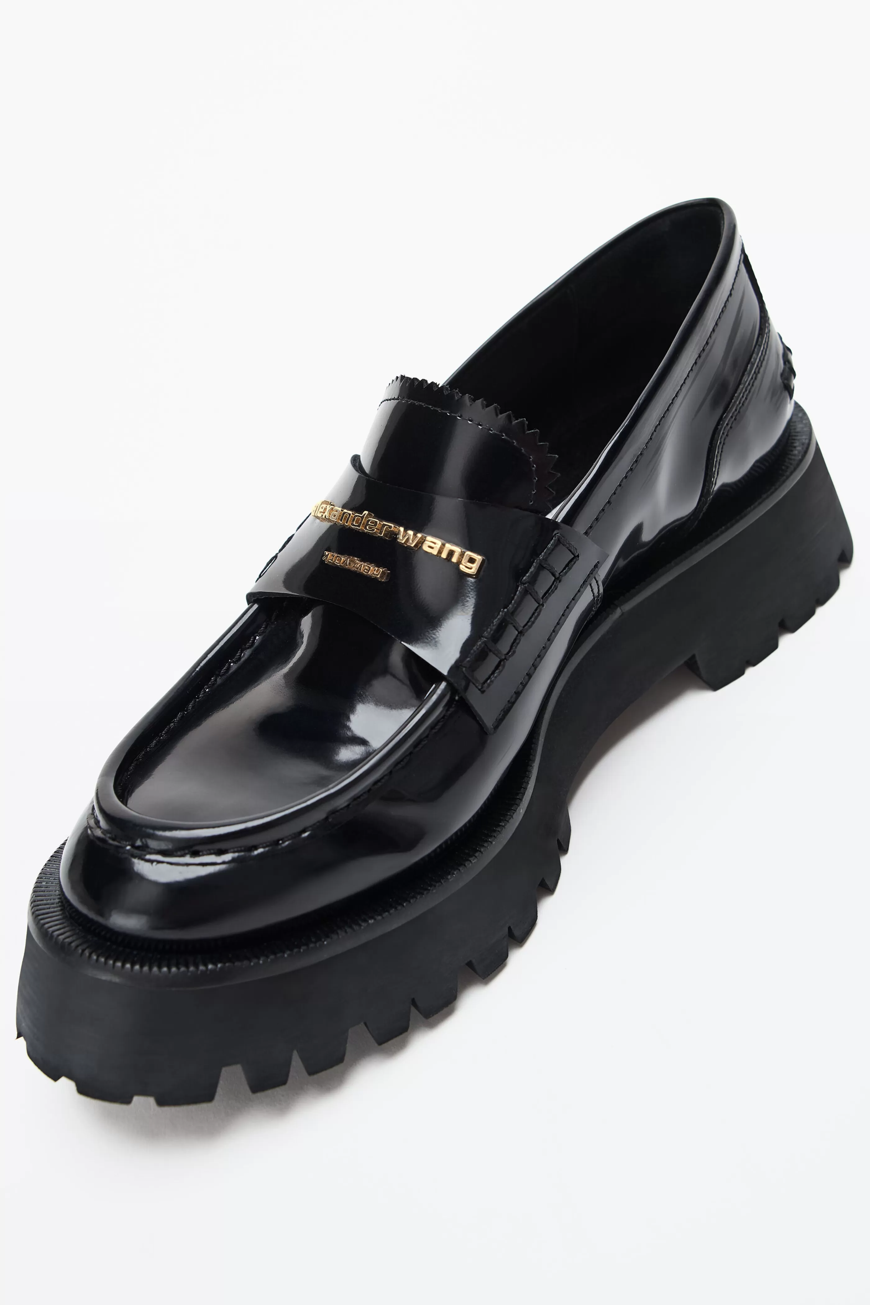 Women Alexander Wang Alexanderwang CARTER MID-HEEL LUG LOAFER IN LEATHER