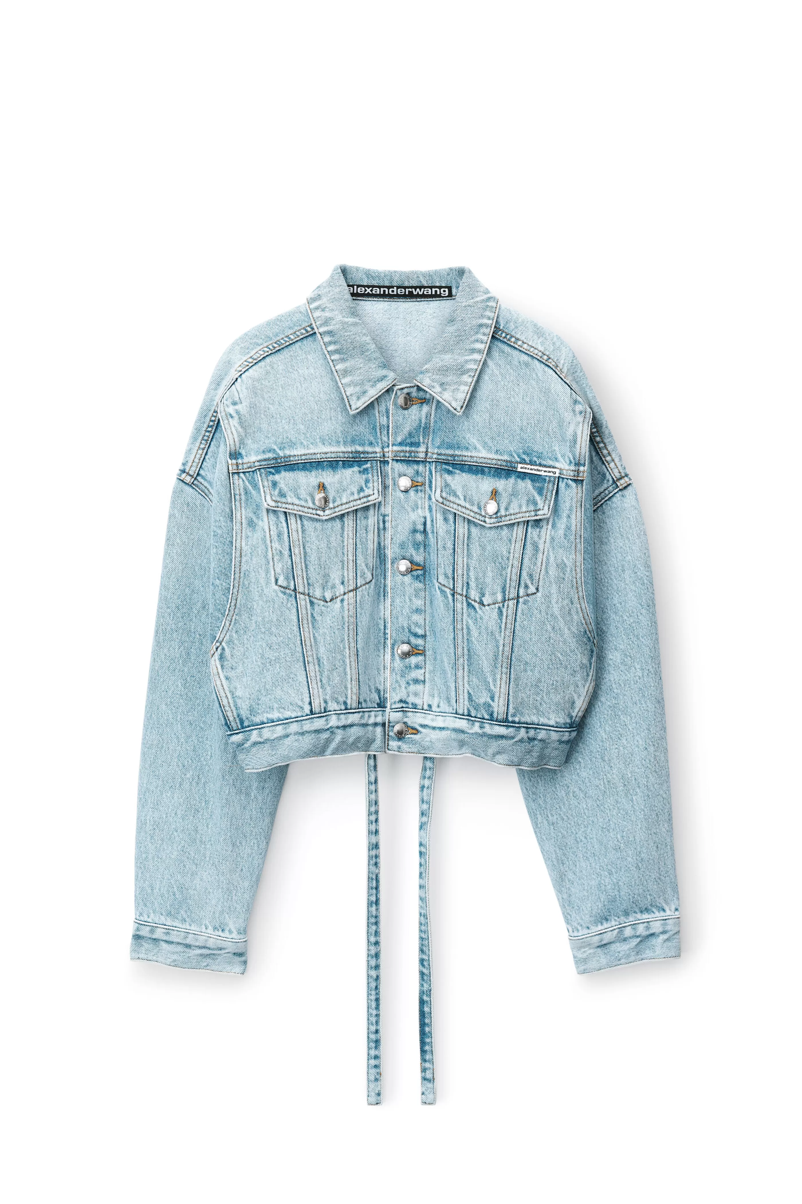 Women Alexander Wang Alexanderwang Cinch Hem Trucker Jacket In Denim