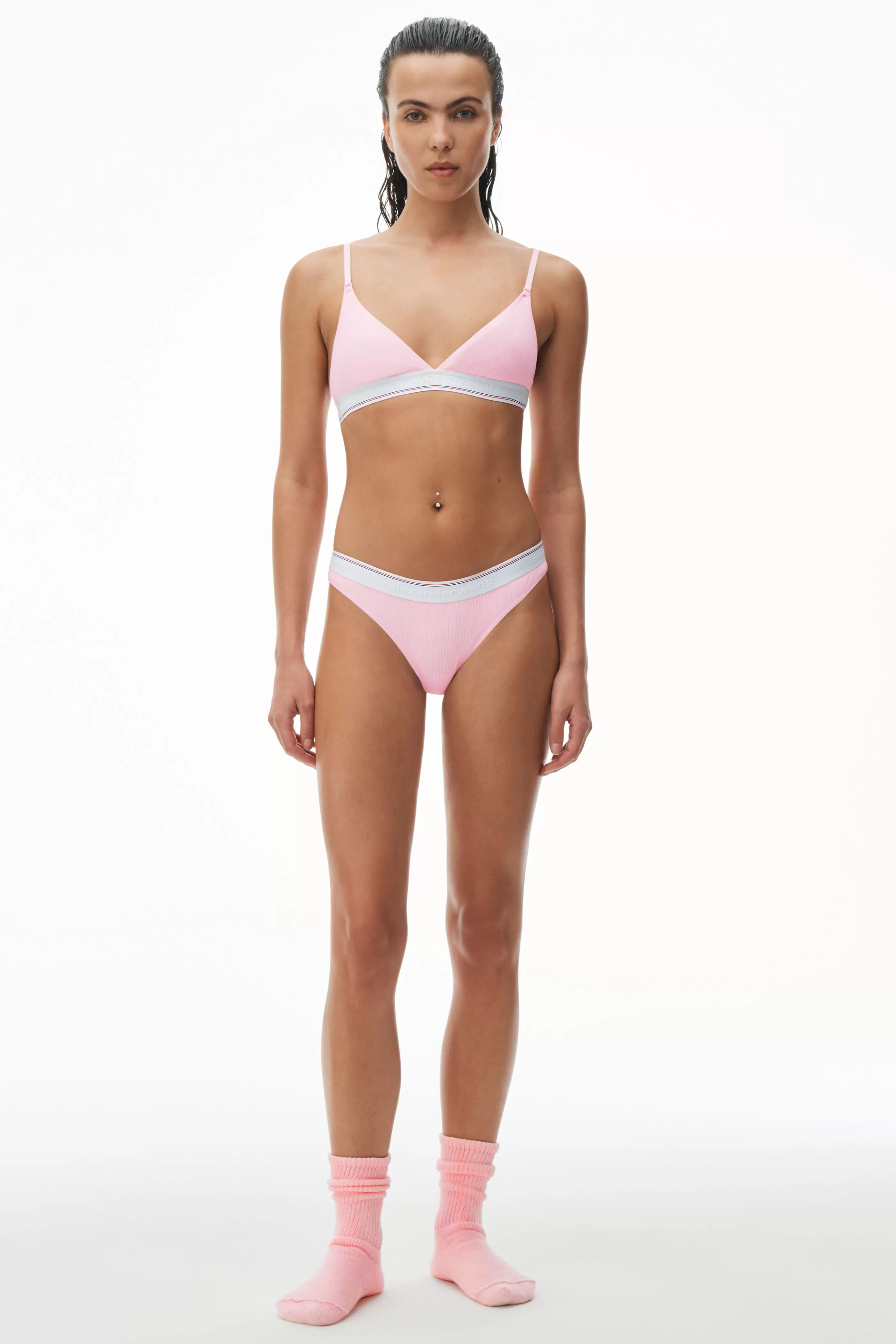 Alexander Wang Alexanderwang Classic Thong In Ribbed Jersey