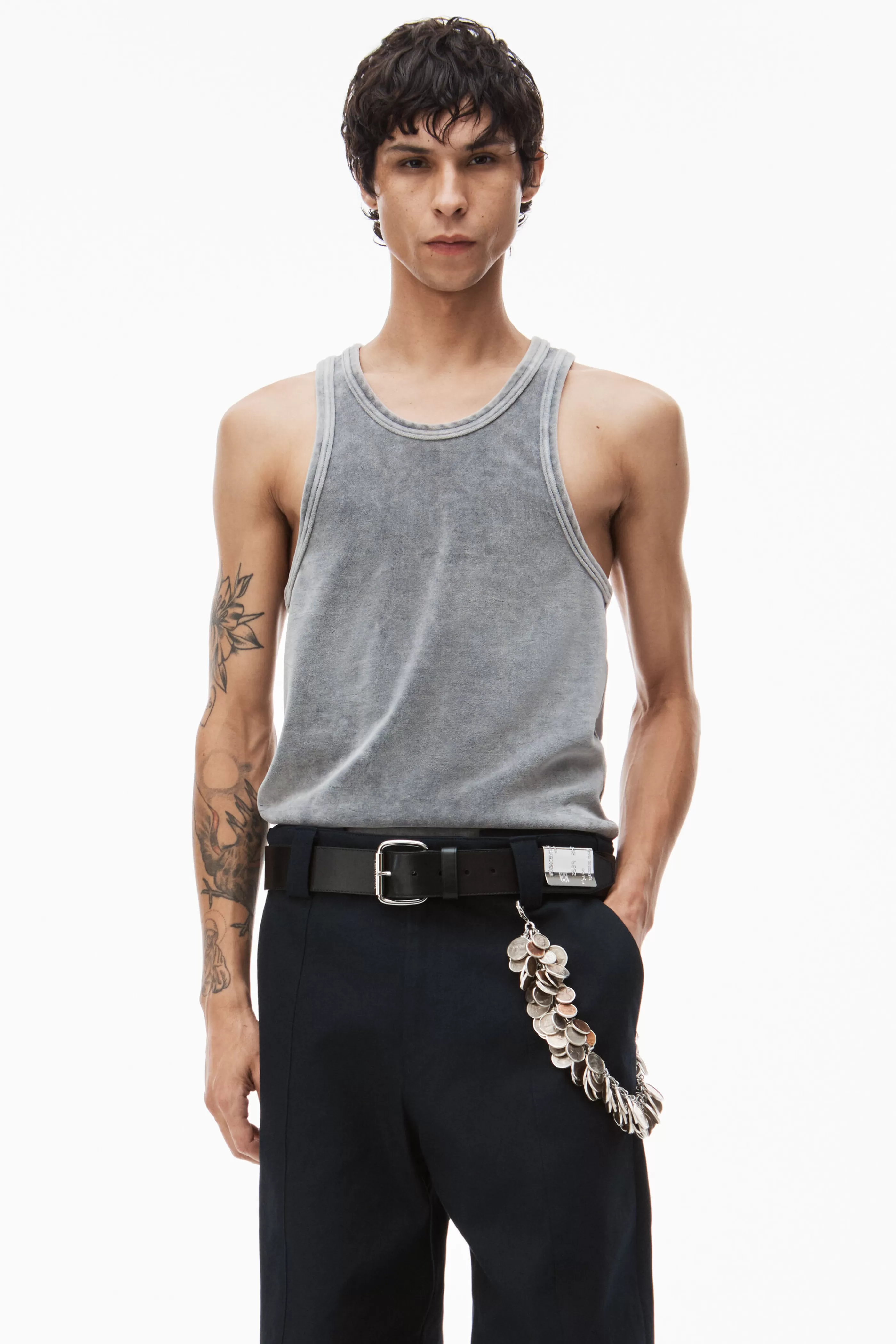 Alexander Wang Alexanderwang Crew Neck Tank Top In Velour