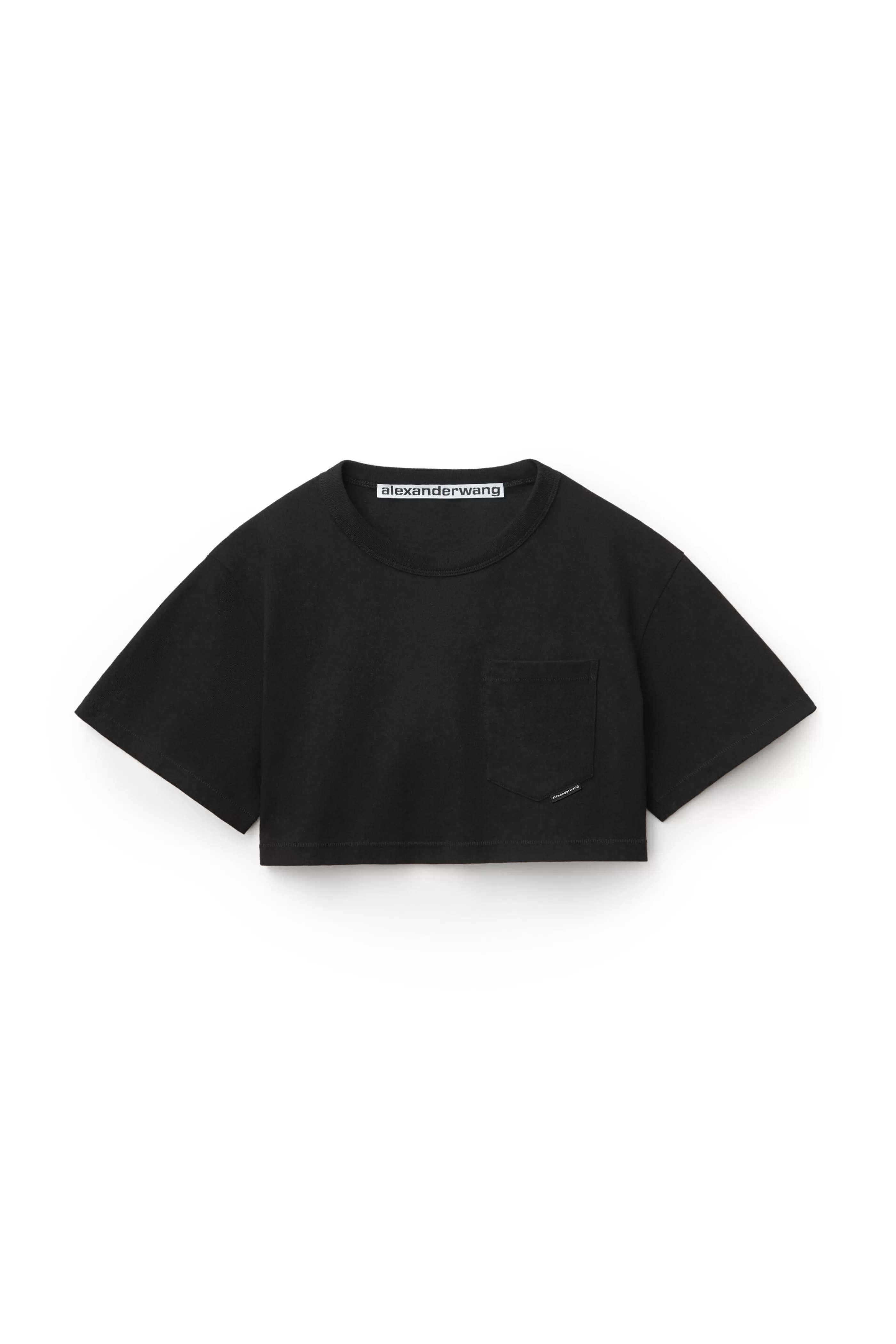 Women Alexander Wang Alexanderwang CROP POCKET TEE IN HIGH TWIST JERSEY