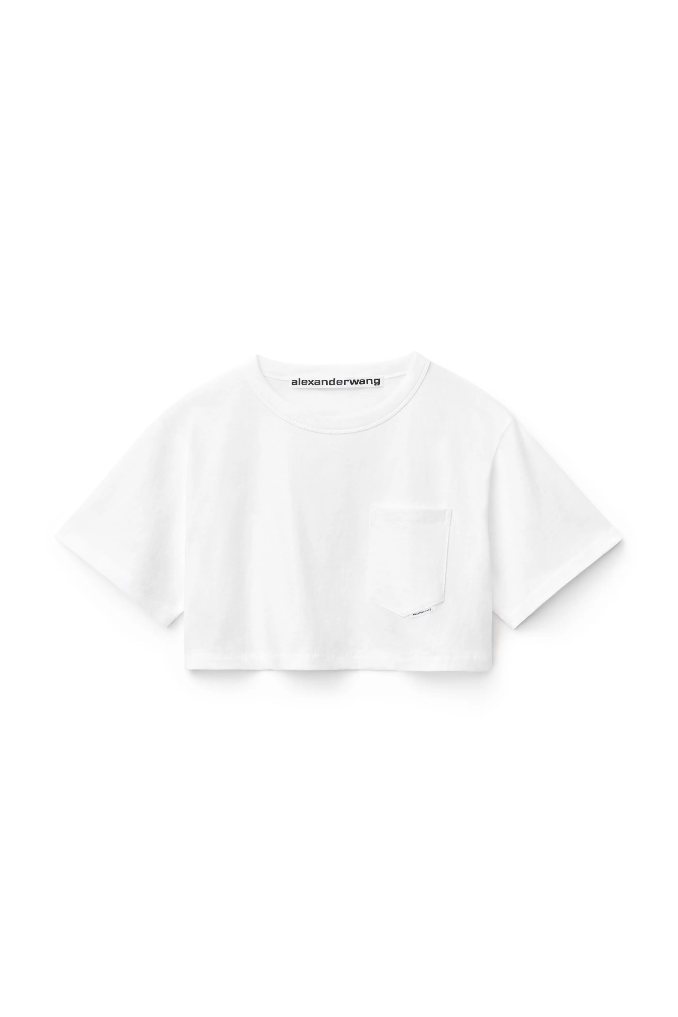 Women Alexander Wang Alexanderwang CROP TEE IN HIGH TWIST JERSEY 