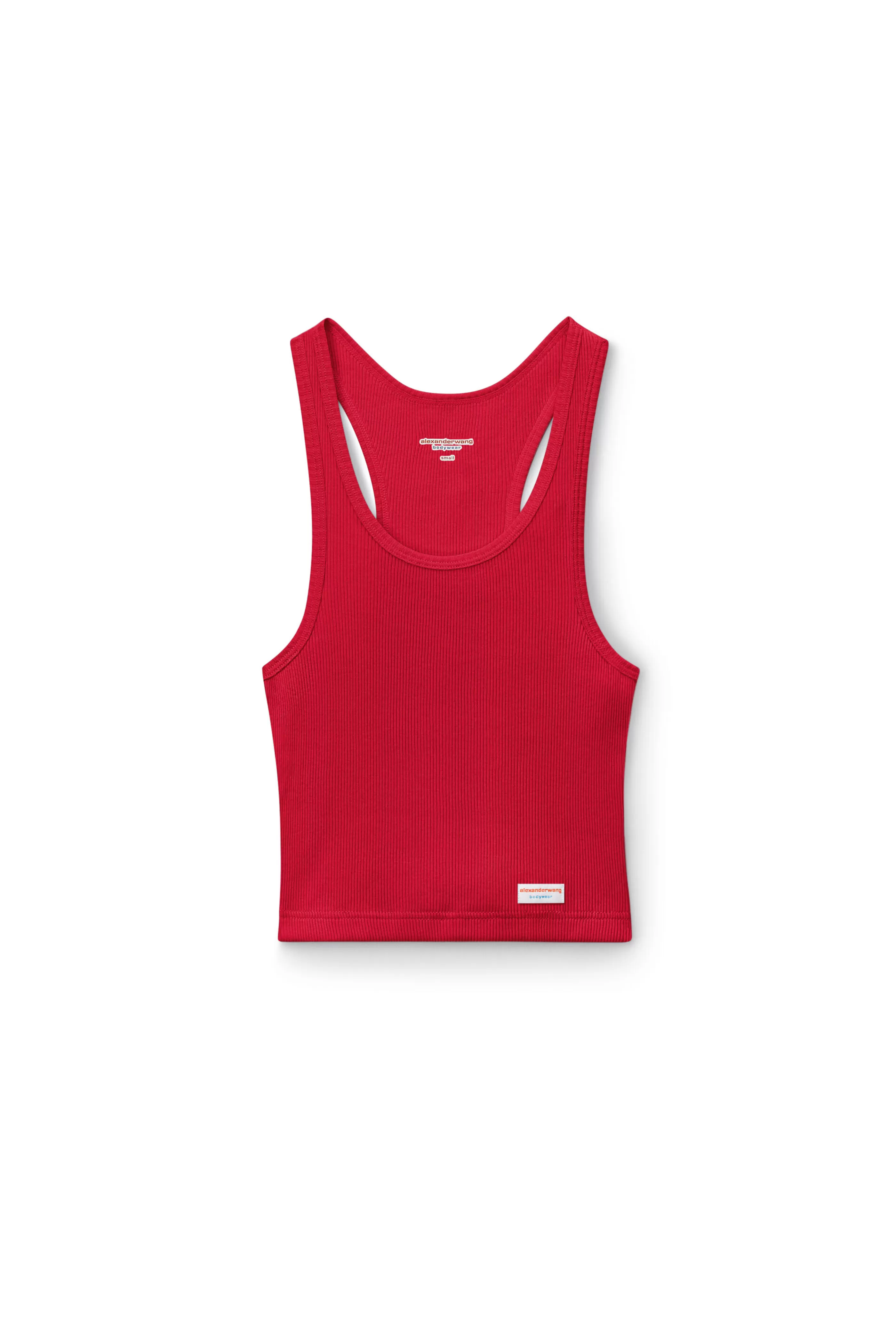 Alexander Wang Alexanderwang Cropped Racerback Tank In Ribbed Cotton Jersey