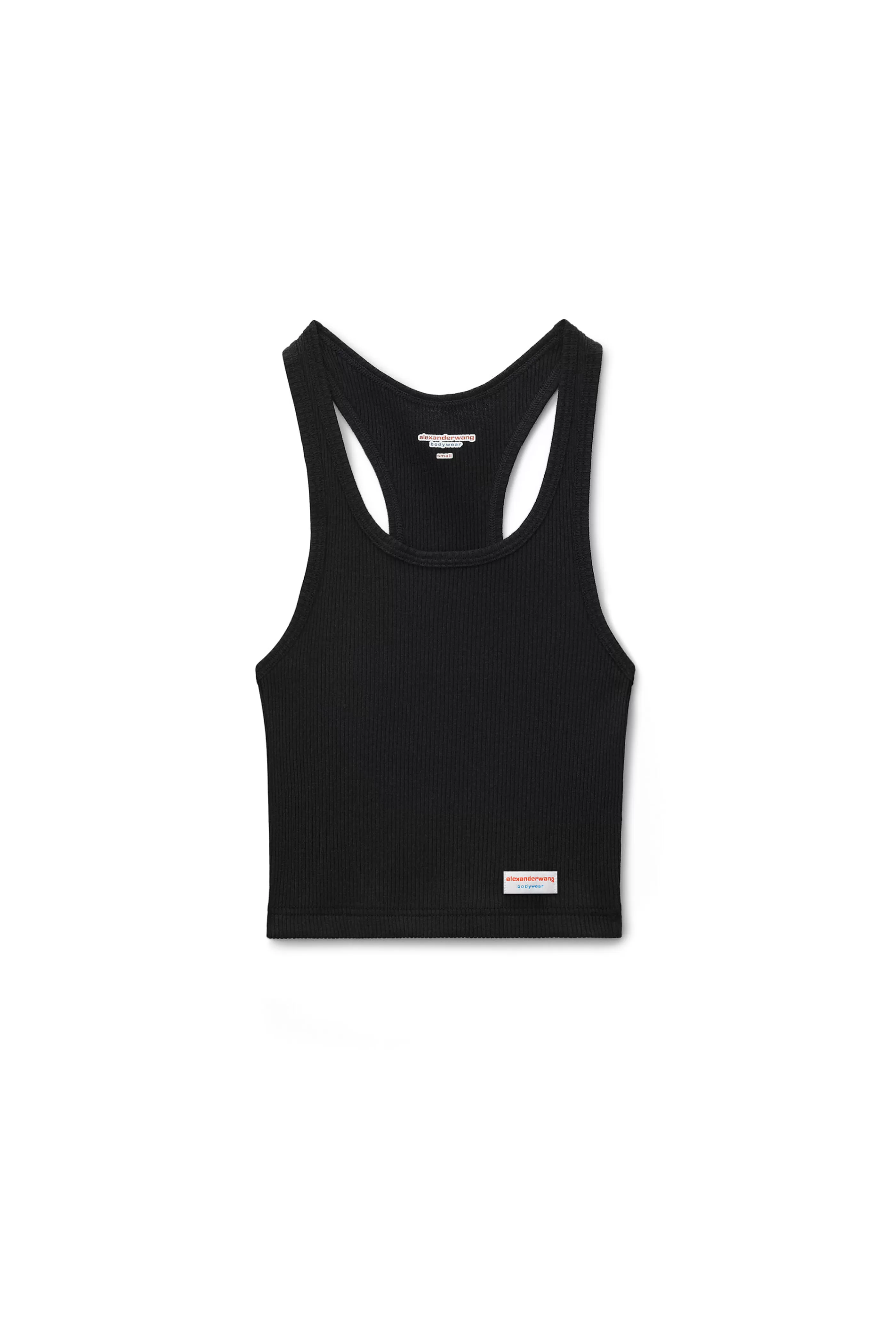 Alexander Wang Alexanderwang Cropped Racerback Tank In Ribbed Cotton Jersey