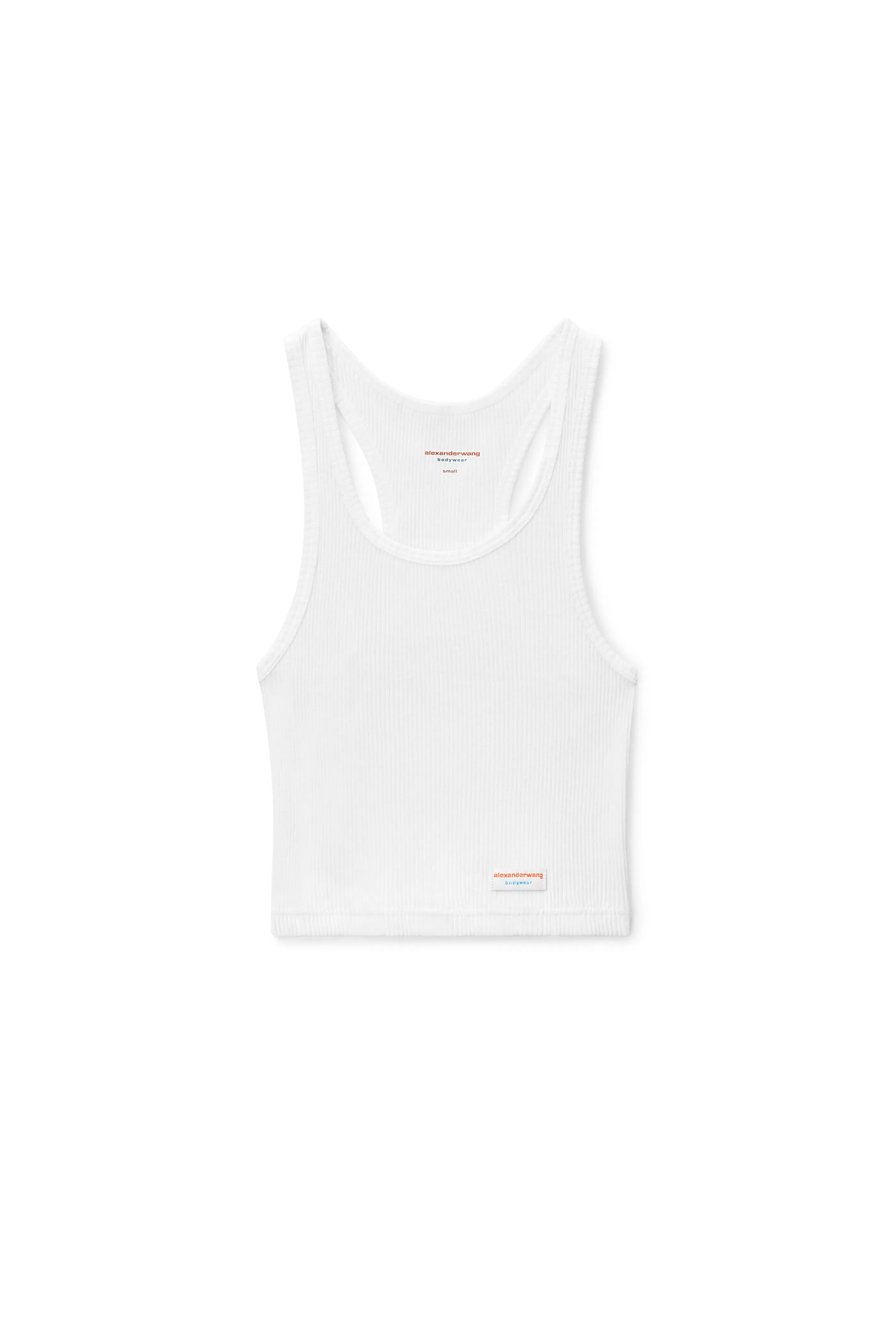 Alexander Wang Alexanderwang Cropped Racerback Tank In Ribbed Cotton Jersey