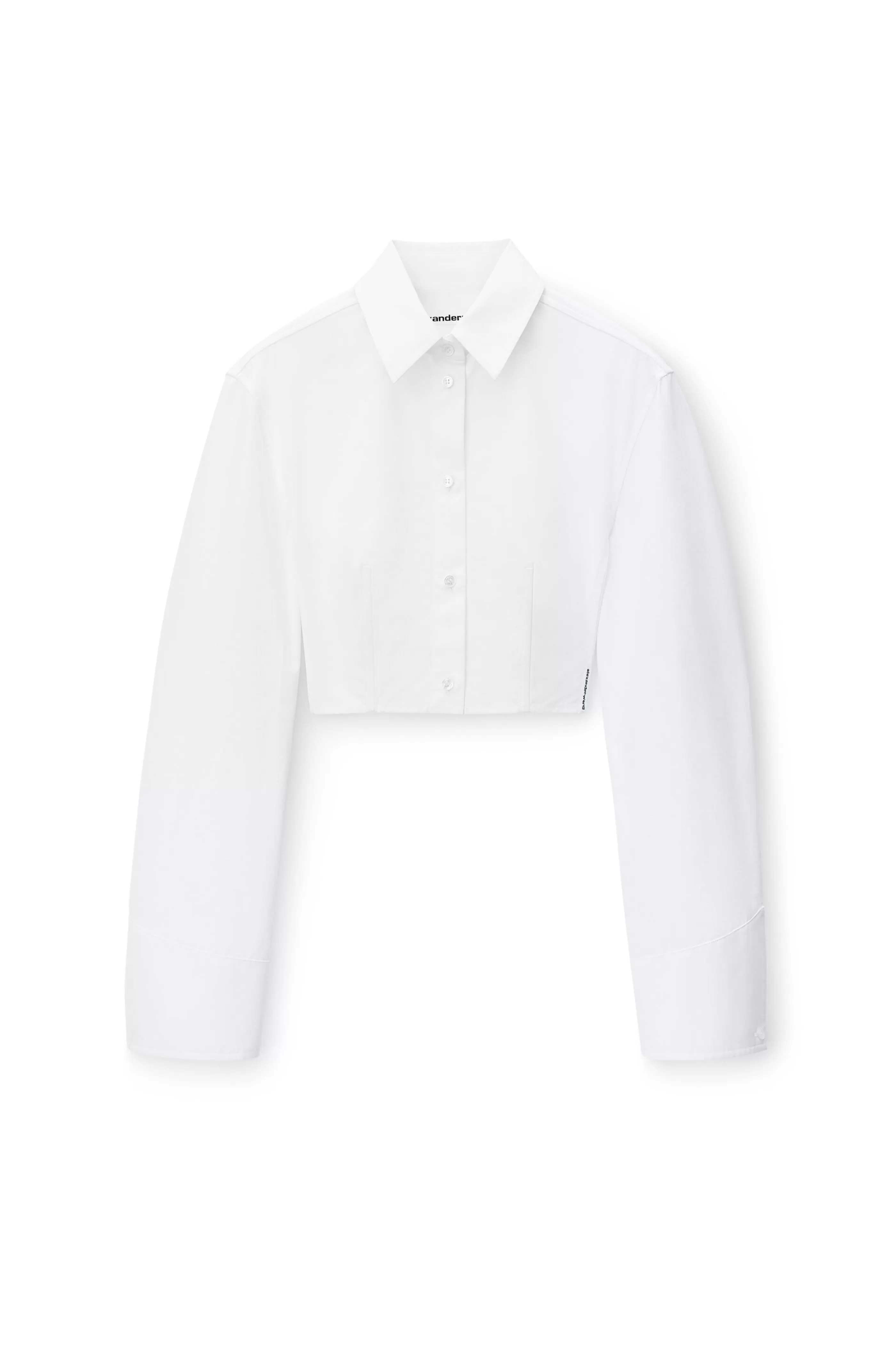 Women Alexander Wang Alexanderwang Cropped Structured Shirt In Organic Cotton