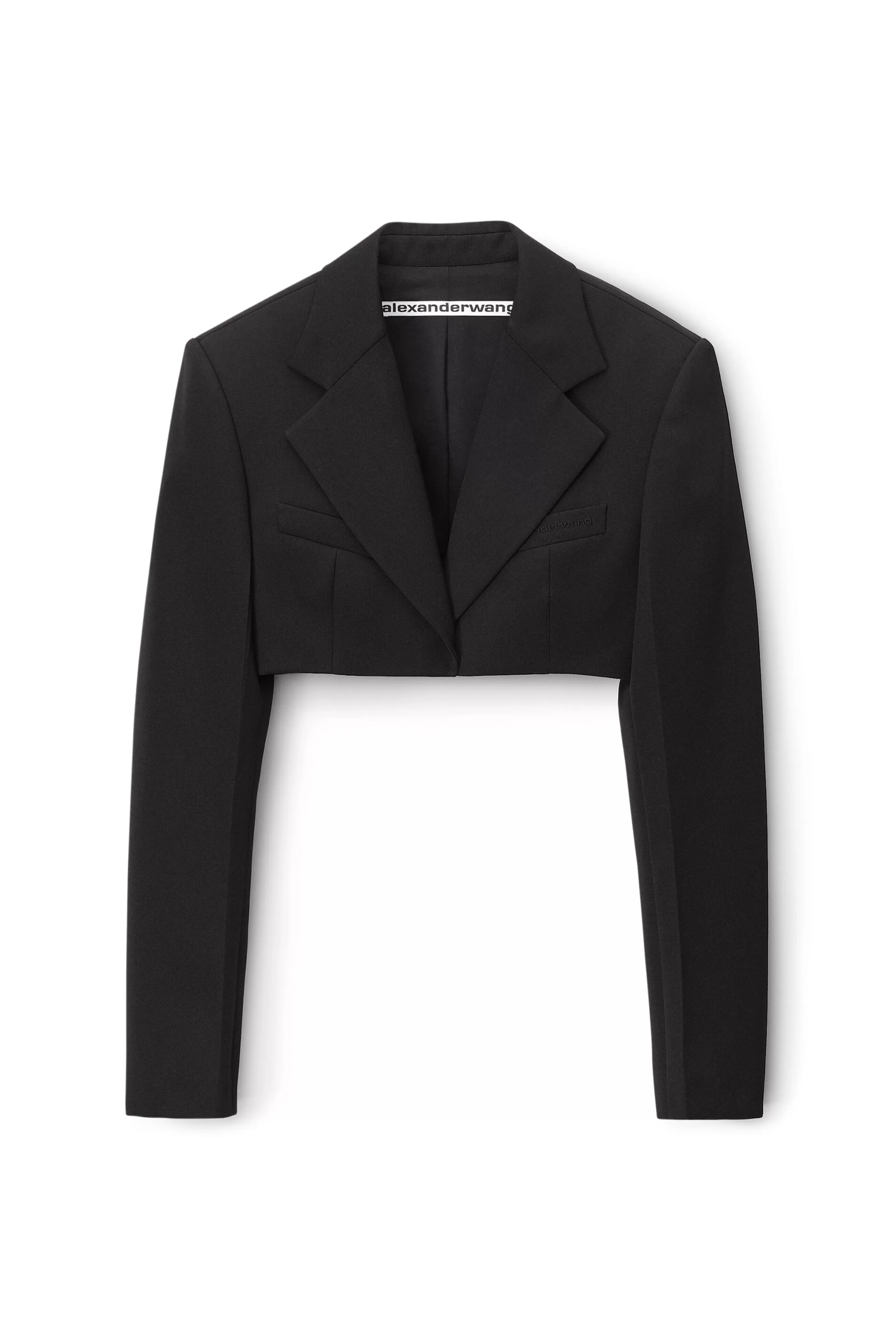 Women Alexander Wang Alexanderwang Cropped Tuxedo Blazer In Wool Tailoring