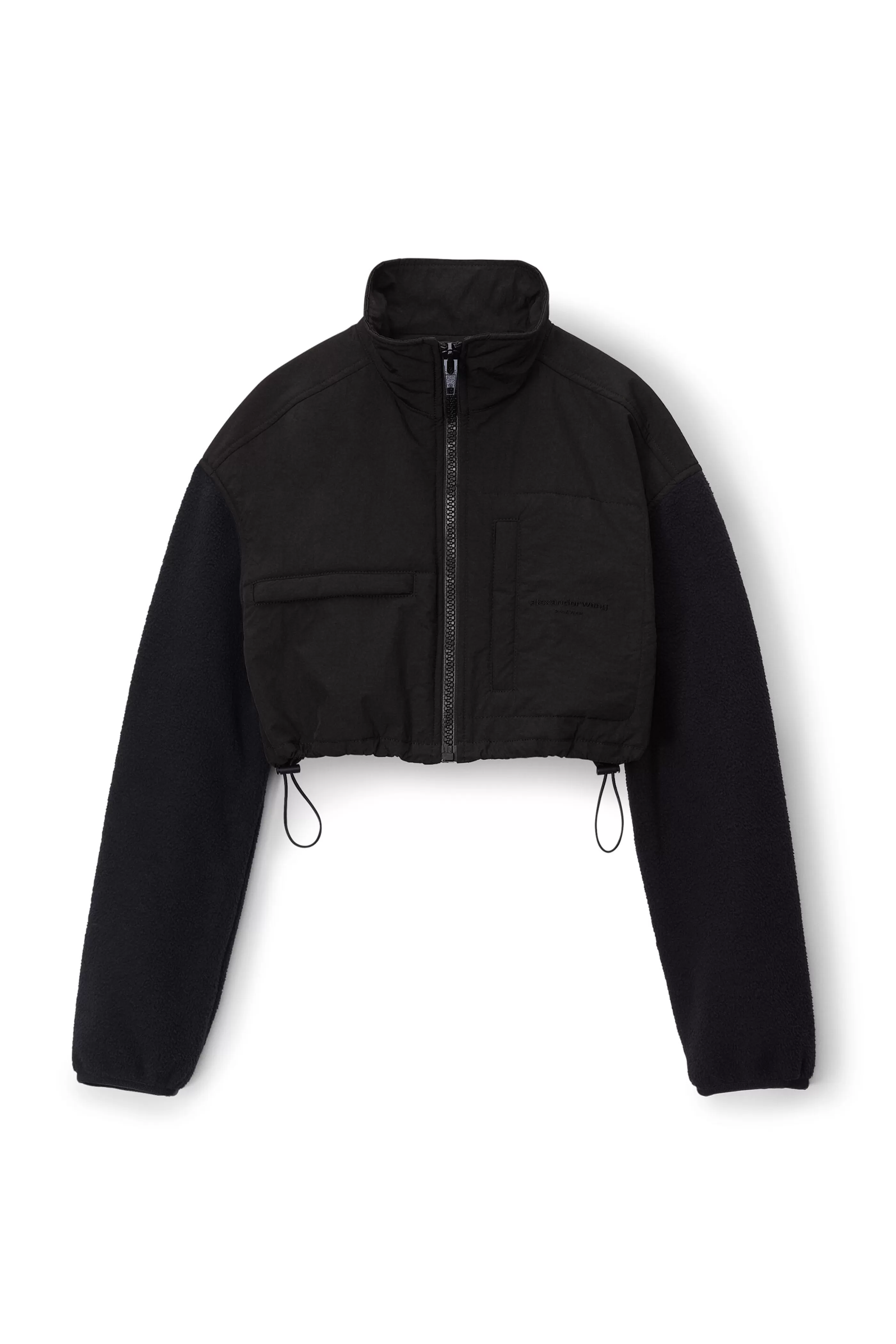 Women Alexander Wang Alexanderwang Cropped Zip-up Jacket In Teddy Fleece