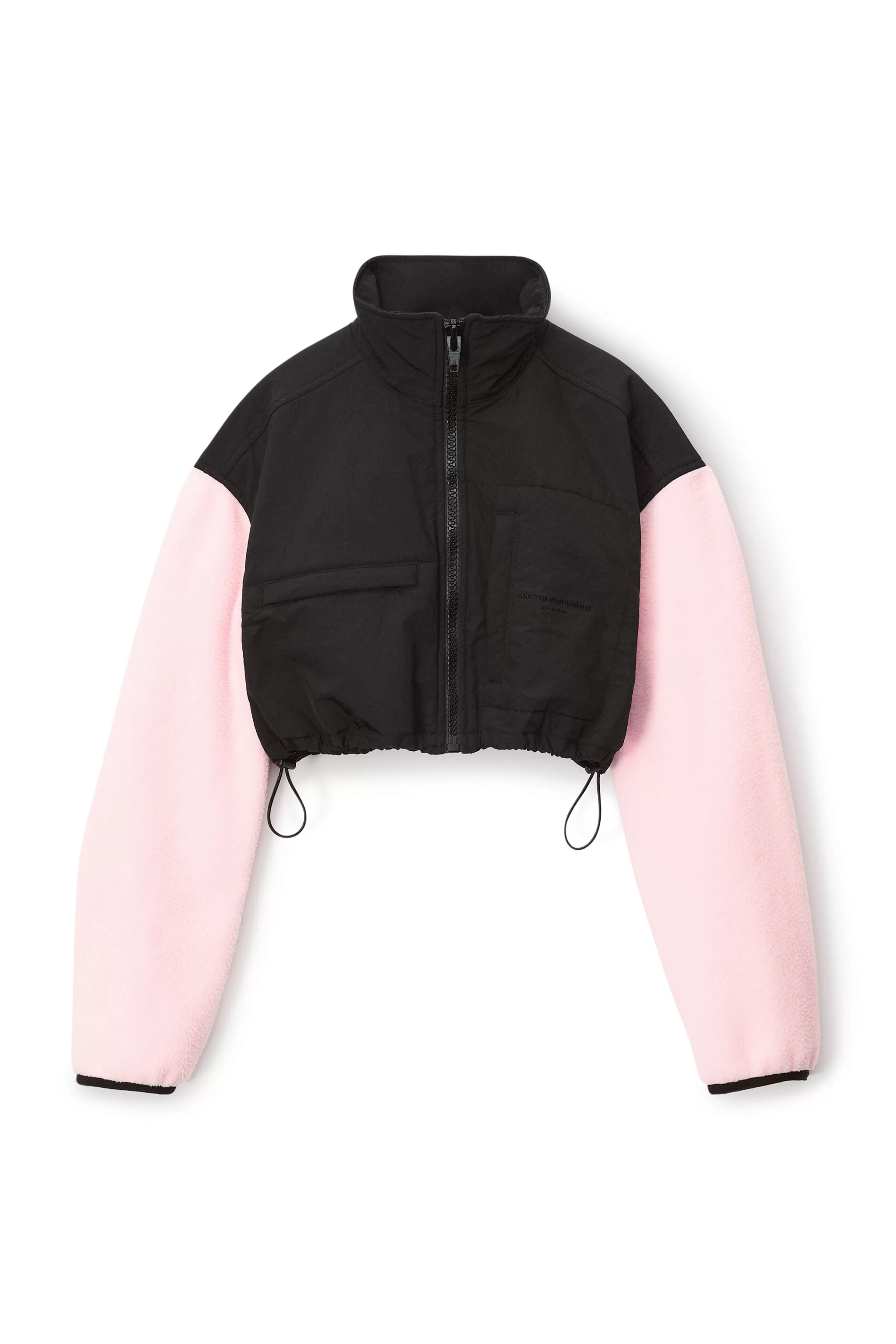 Women Alexander Wang Alexanderwang Cropped Zip-up Jacket In Teddy Fleece