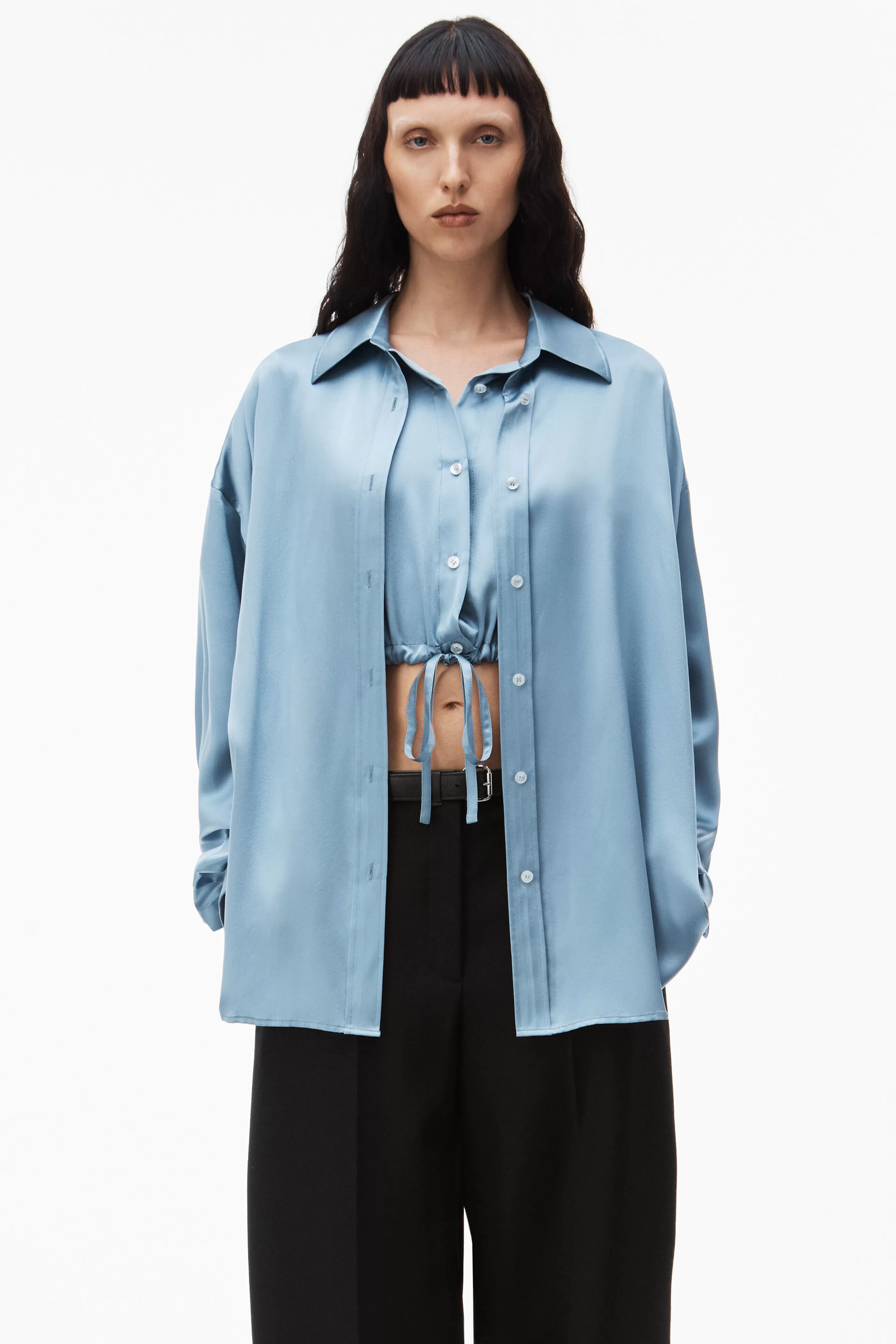 Women Alexander Wang Alexanderwang Double Layered Top In Silk