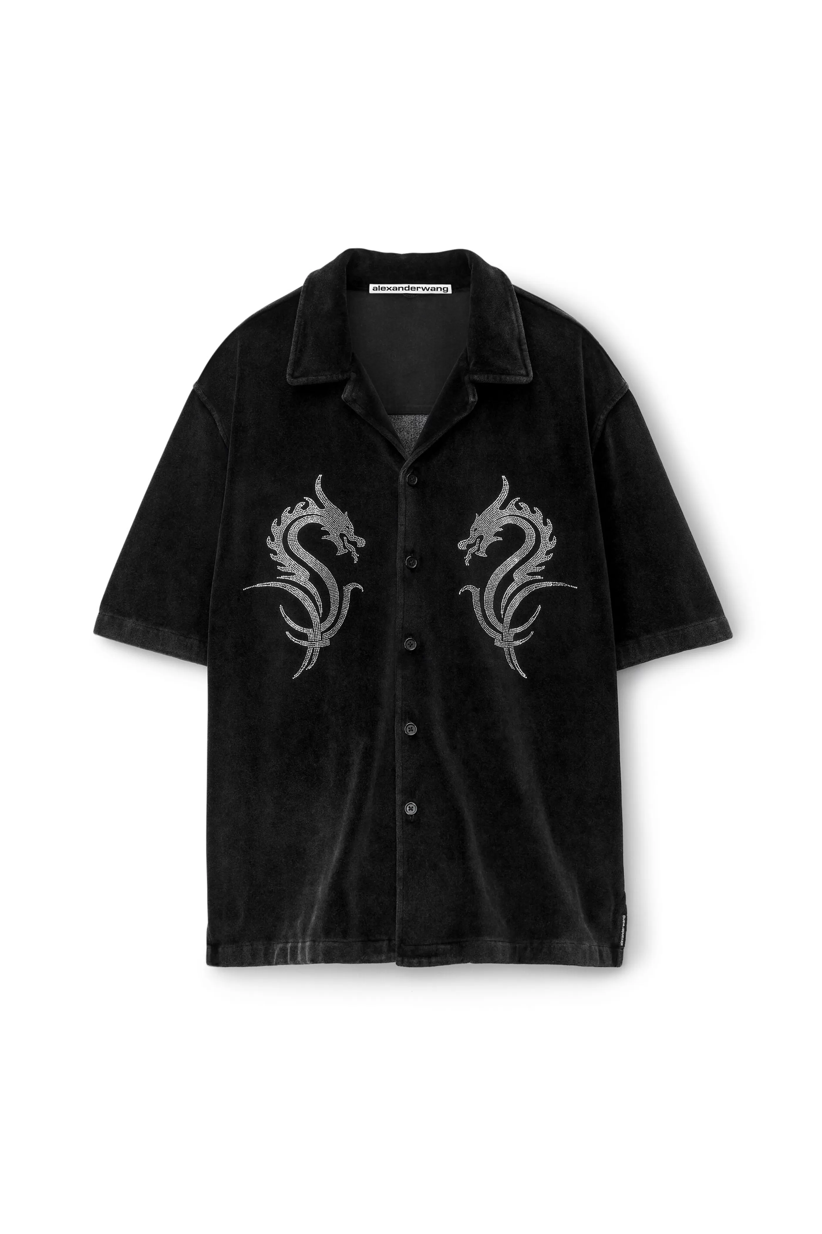 Women Alexander Wang Alexanderwang Dragon Hotfix Shirt In Velour