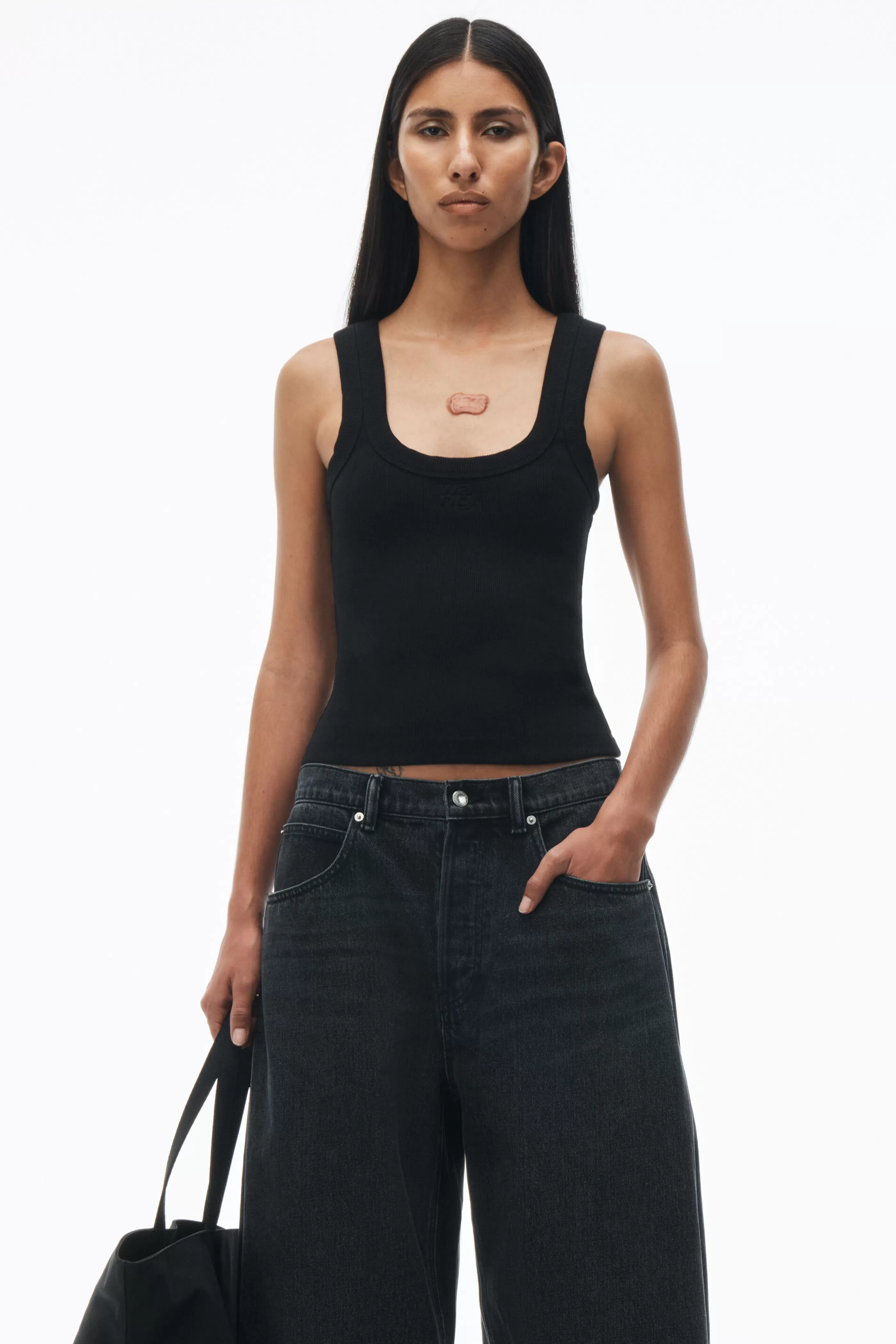 Women Alexander Wang Alexanderwang Embossed Logo Tank Top