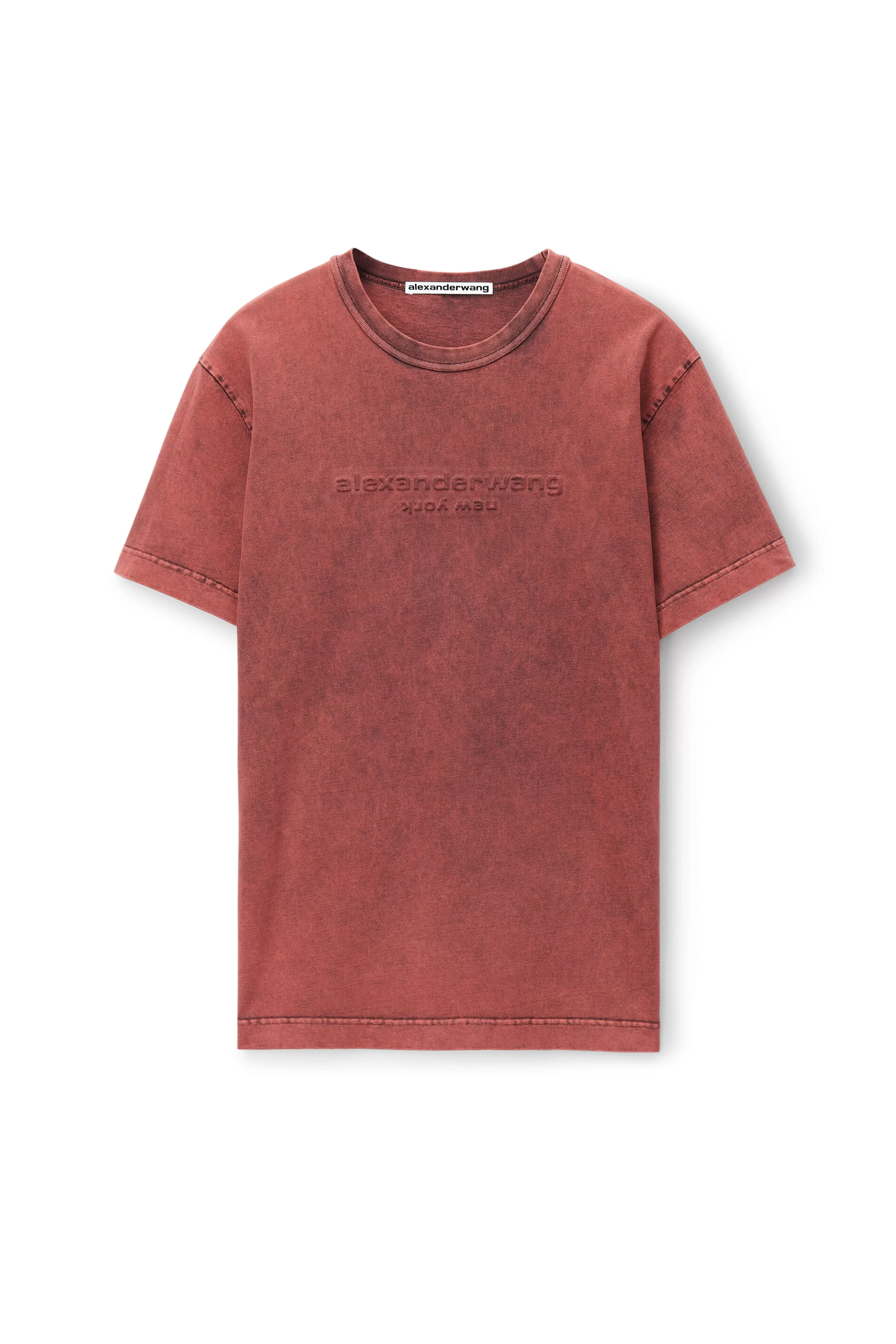 Women Alexander Wang Alexanderwang Embossed Logo Tee In Compact Jersey