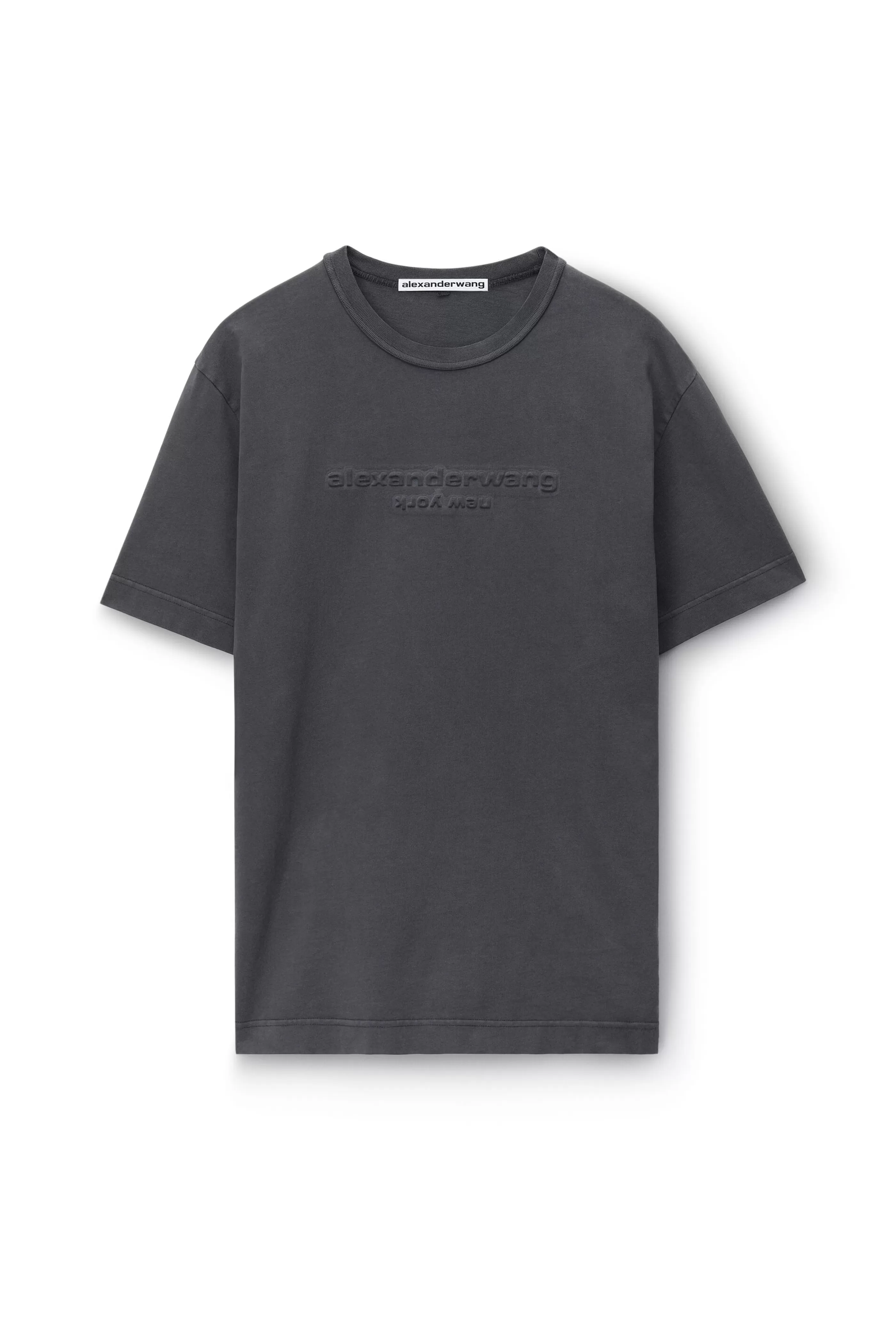 Women Alexander Wang Alexanderwang Embossed Logo Tee In Compact Jersey