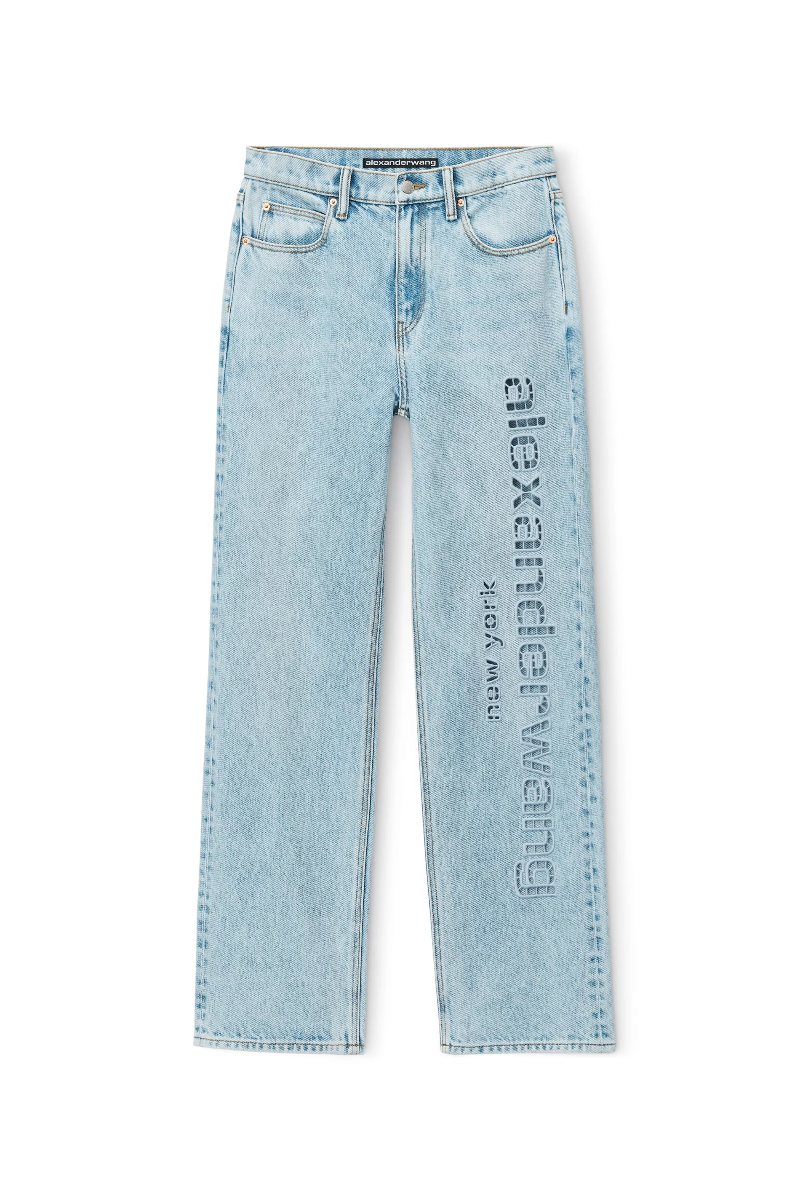 Women Alexander Wang Alexanderwang EZ Cut-out Logo Denim Jean