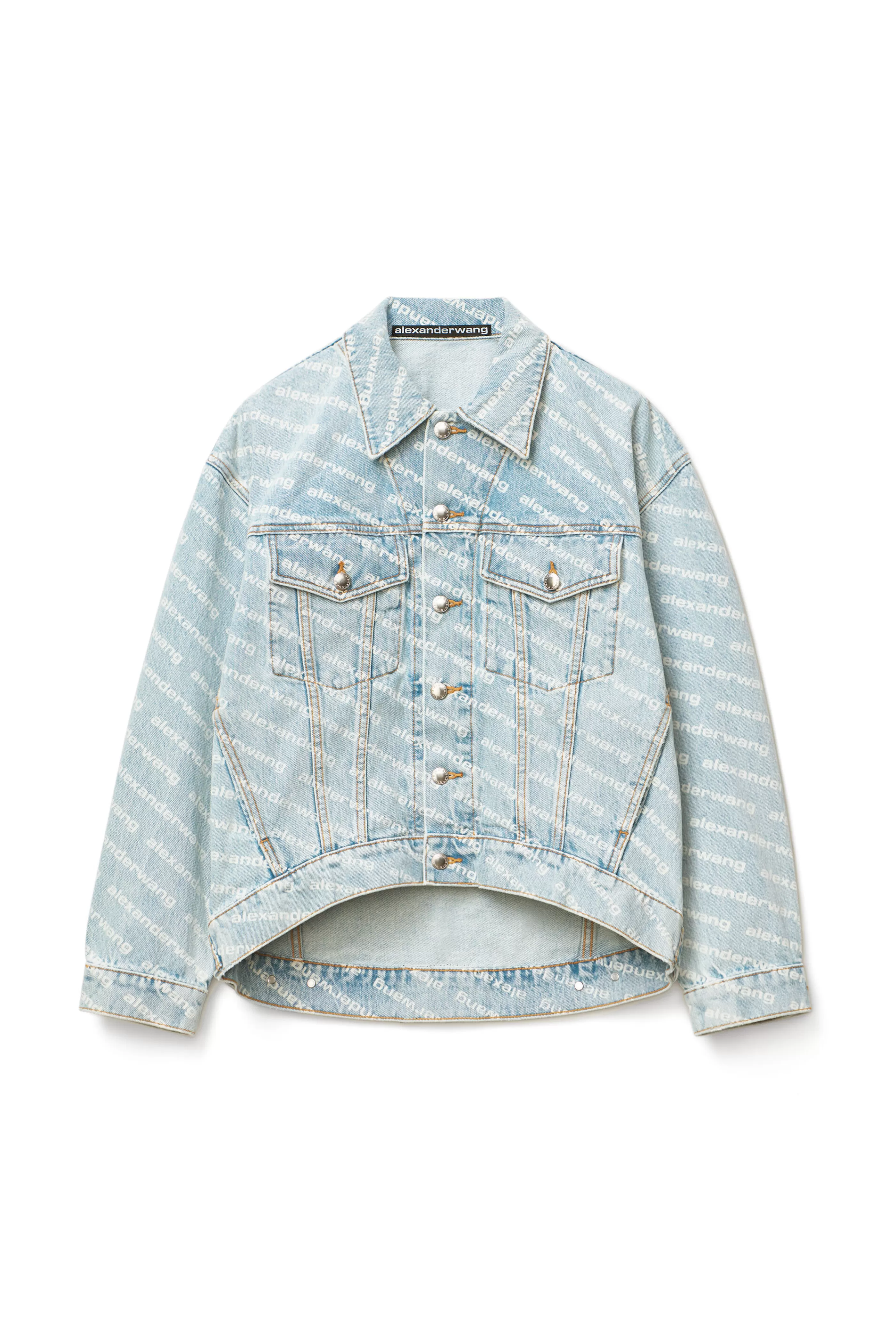 Women Alexander Wang Alexanderwang FALLING BACK LOGO JACKET IN DENIM