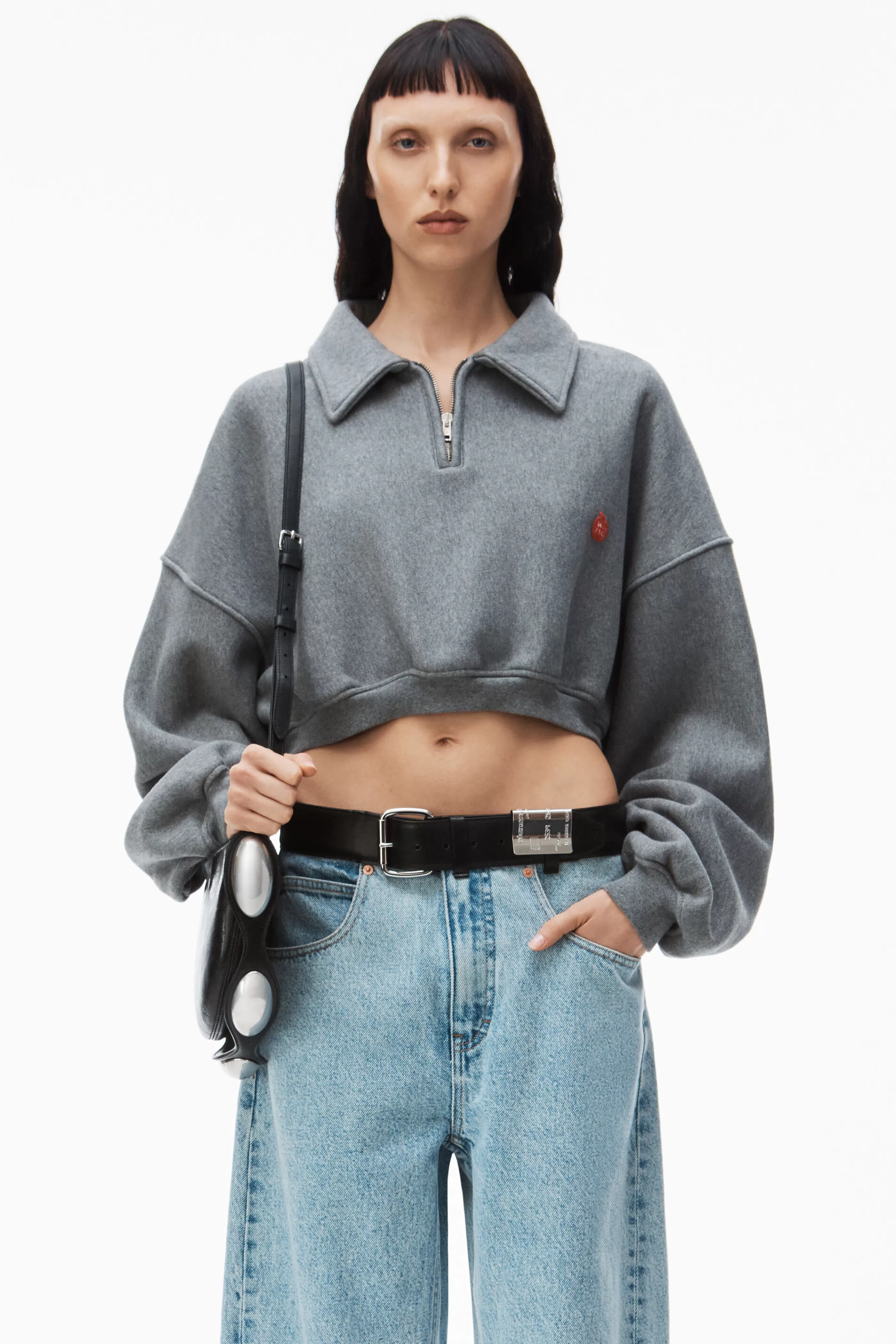 Women Alexander Wang Alexanderwang Half Zip Sweatshirt In Classic Terry