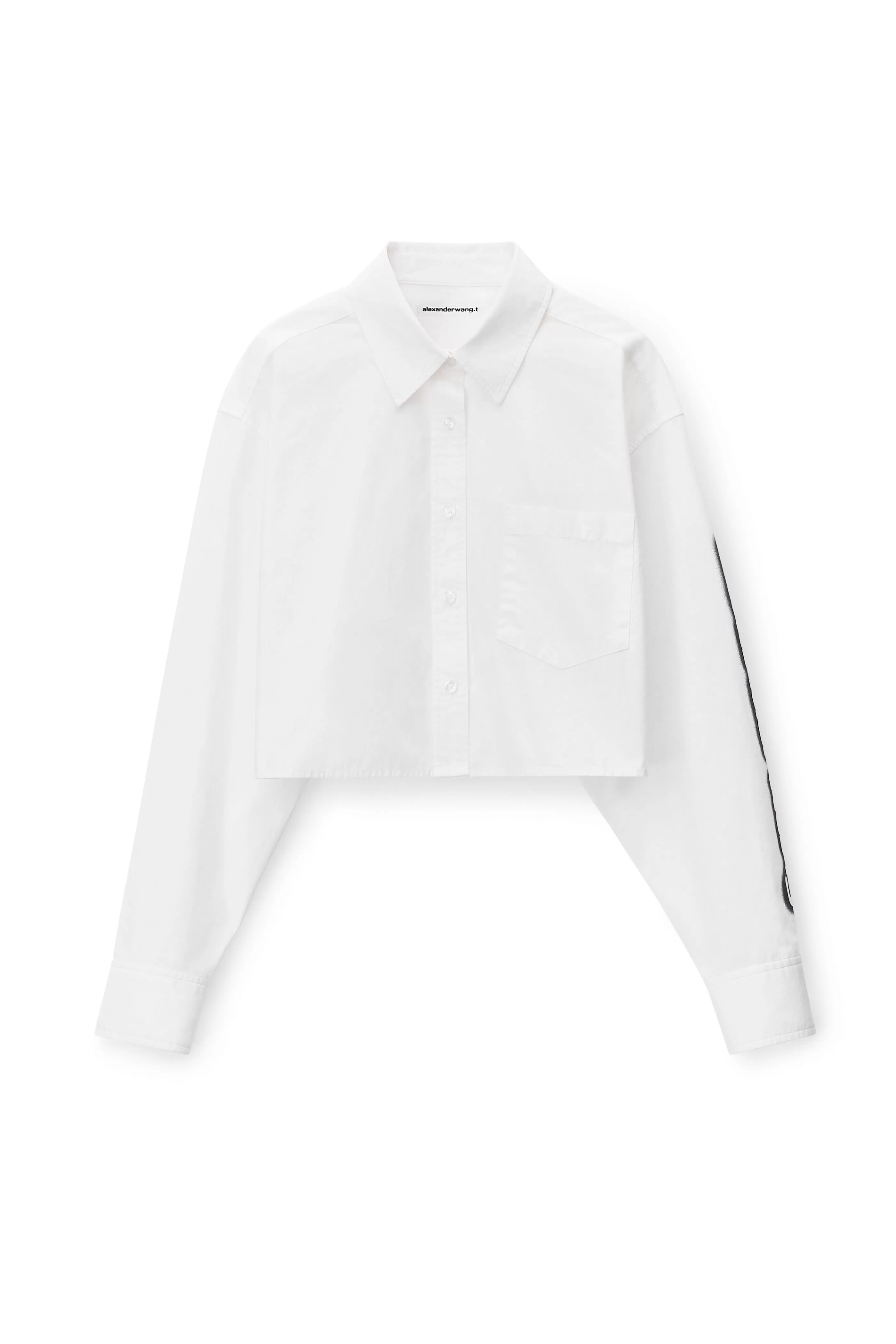 Women Alexander Wang Alexanderwang Halo Print Cropped Button-up Shirt