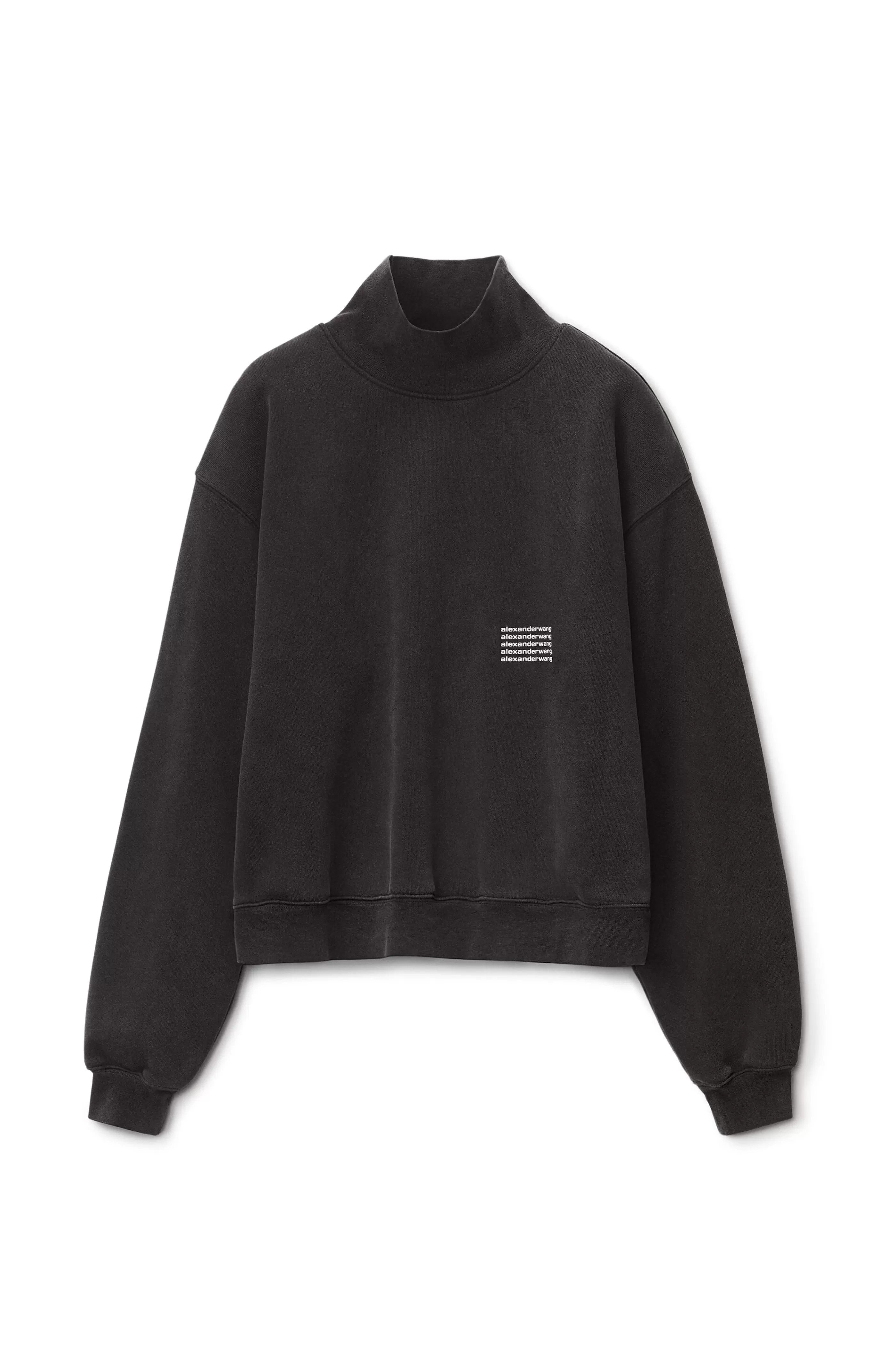 Women Alexander Wang Alexanderwang HIGH NECK PULLOVER IN DENSE FLEECE  