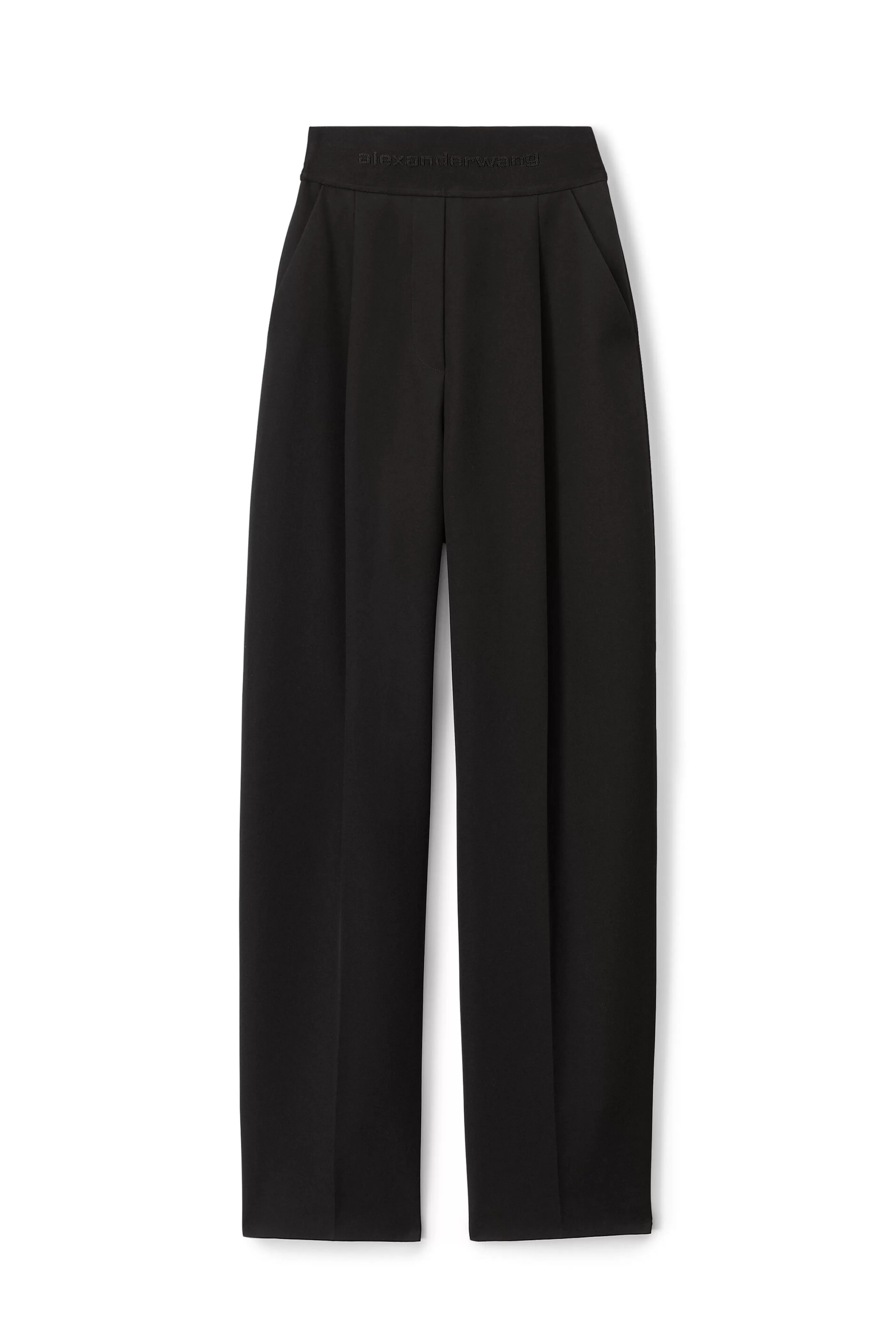 Women Alexander Wang Alexanderwang High Waisted Trouser With Logo Waistband