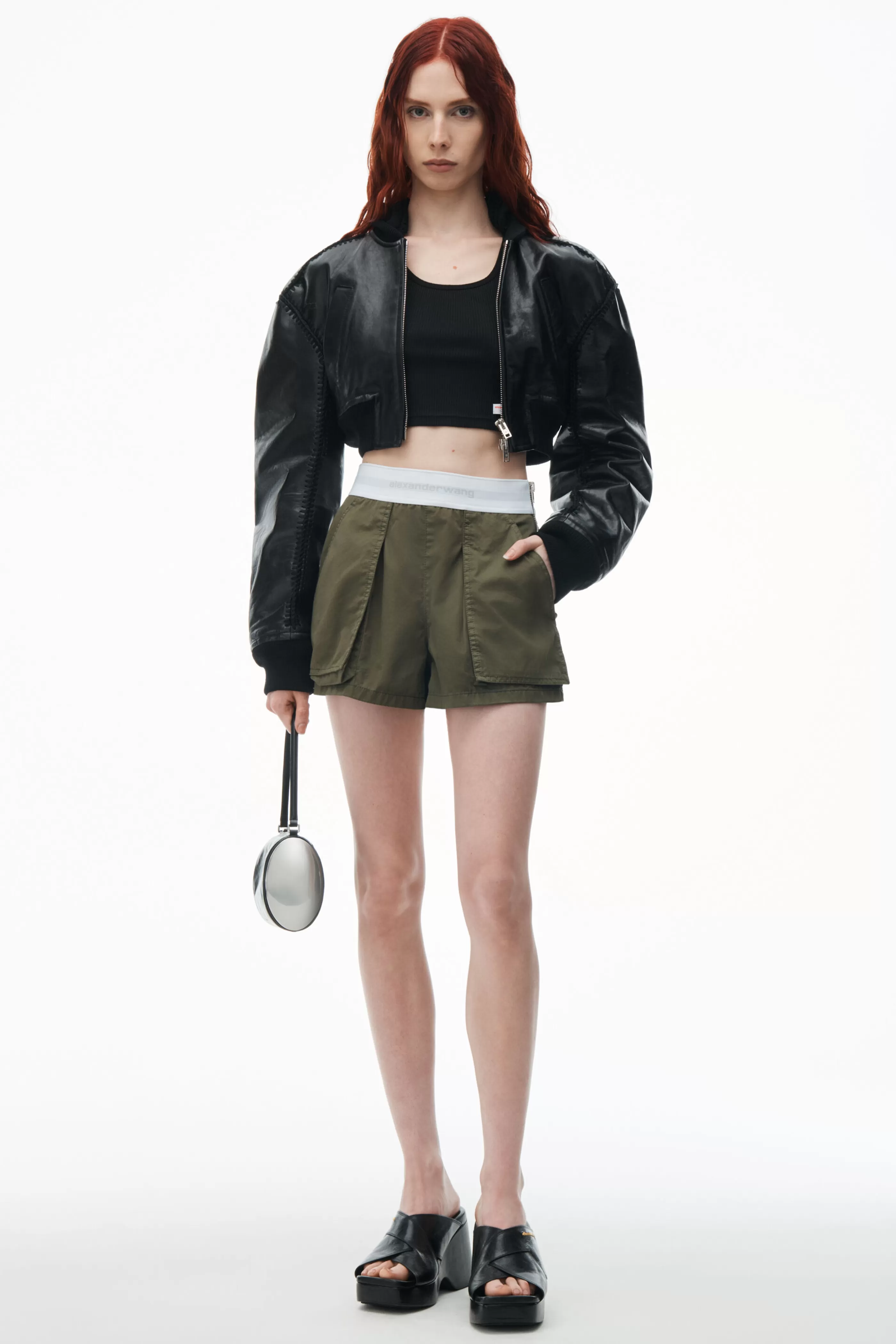 Women Alexander Wang Alexanderwang High-Waisted Cargo Rave Short