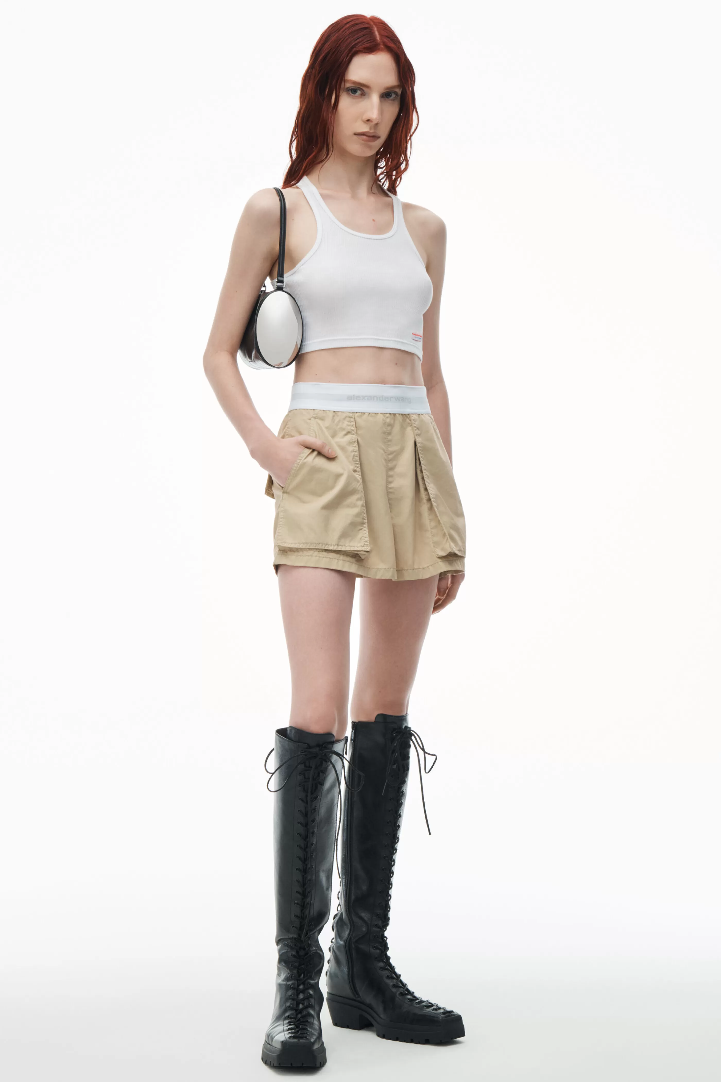 Women Alexander Wang Alexanderwang High-Waisted Cargo Rave Short