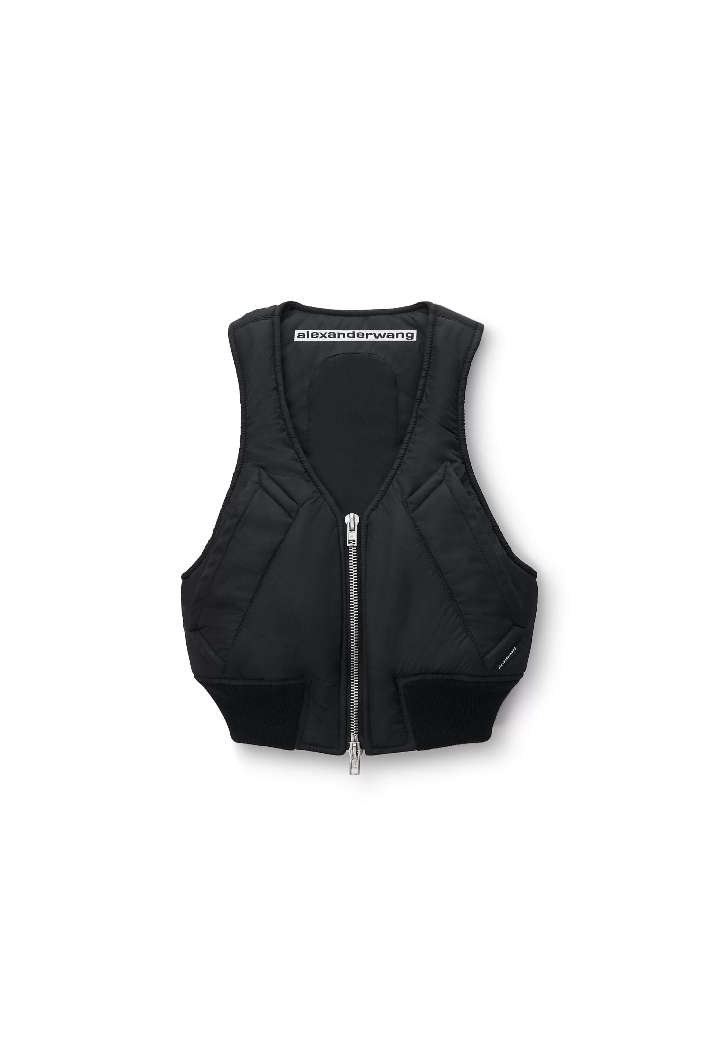 Women Alexander Wang Alexanderwang Hybrid Bomber Zip-Up Vest