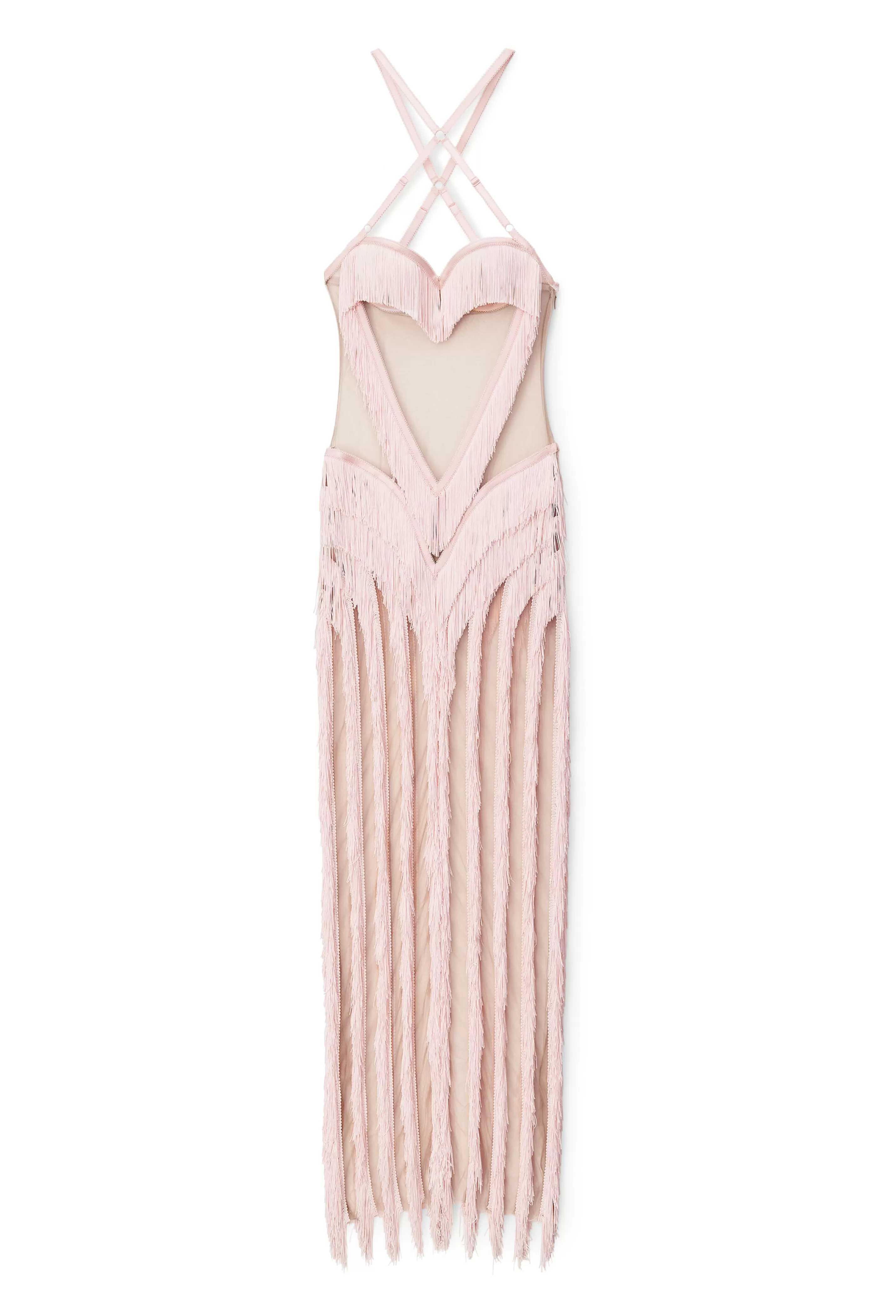 Women Alexander Wang Alexanderwang Layered Fringe Dress With Heart Bodice