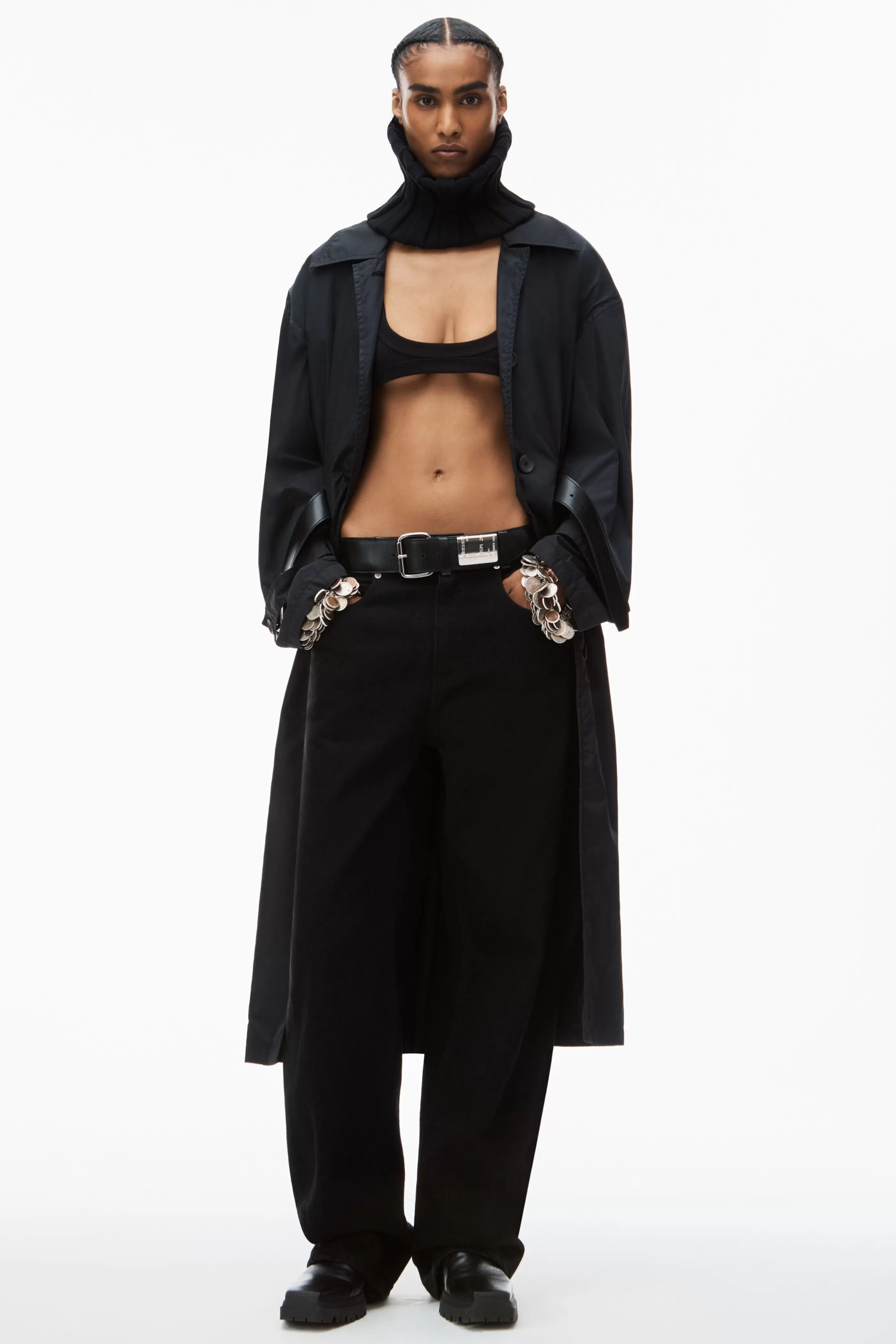 Women Alexander Wang Alexanderwang Leather Belted Balloon Jeans