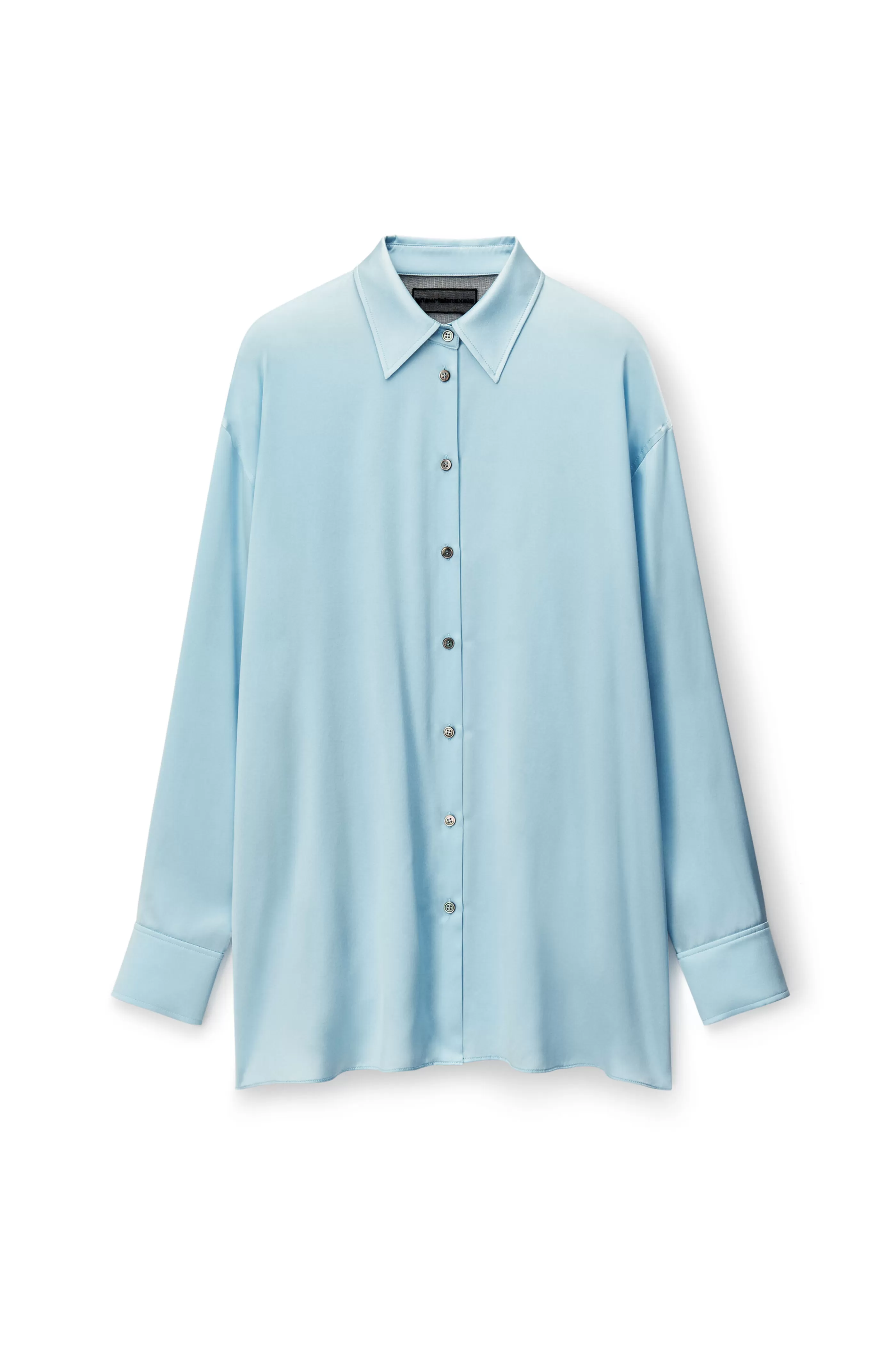 Women Alexander Wang Alexanderwang Logo Cutout Shirt In Silk Charmeuse