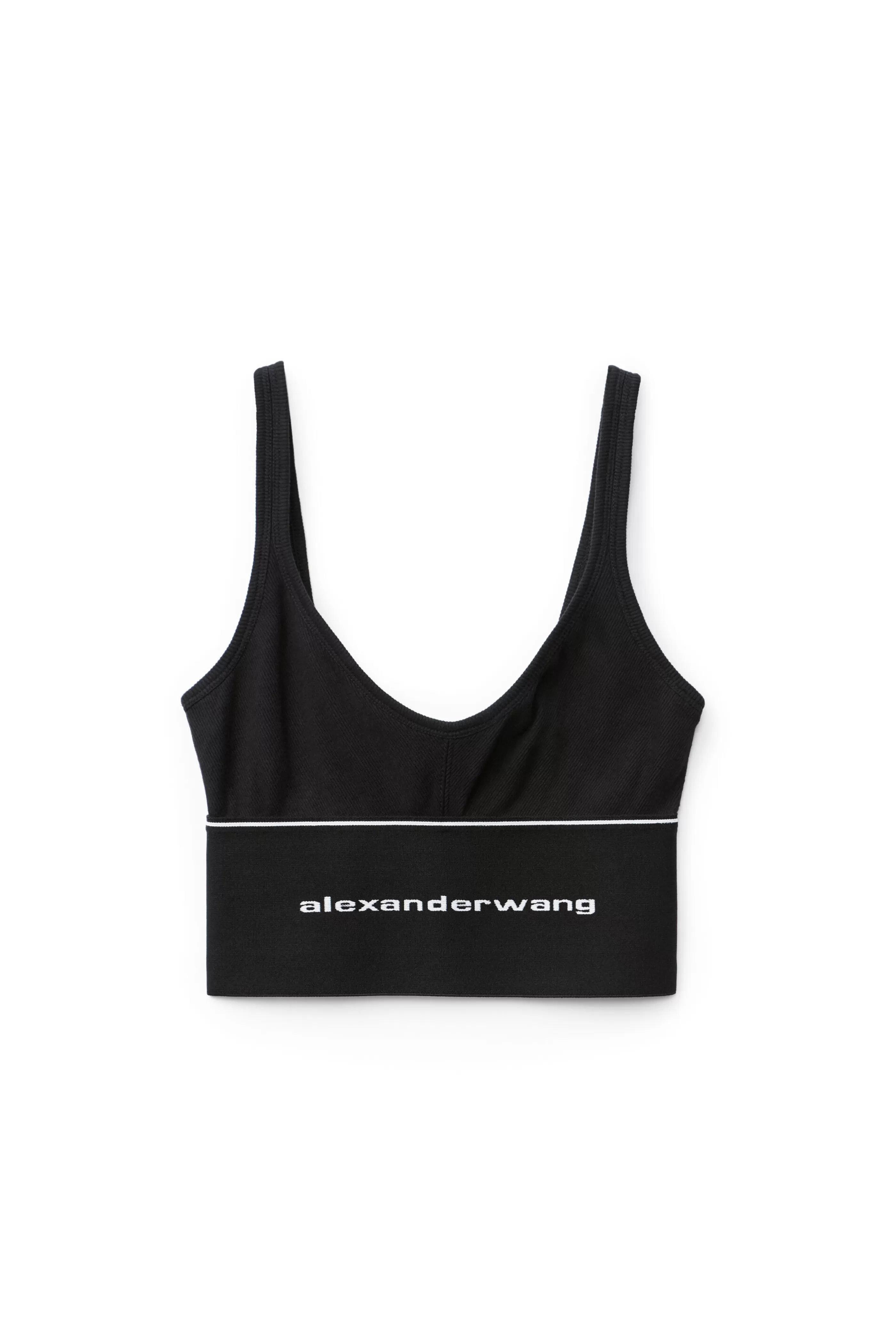 Women Alexander Wang Alexanderwang LOGO ELASTIC BRA IN RIBBED JERSEY   