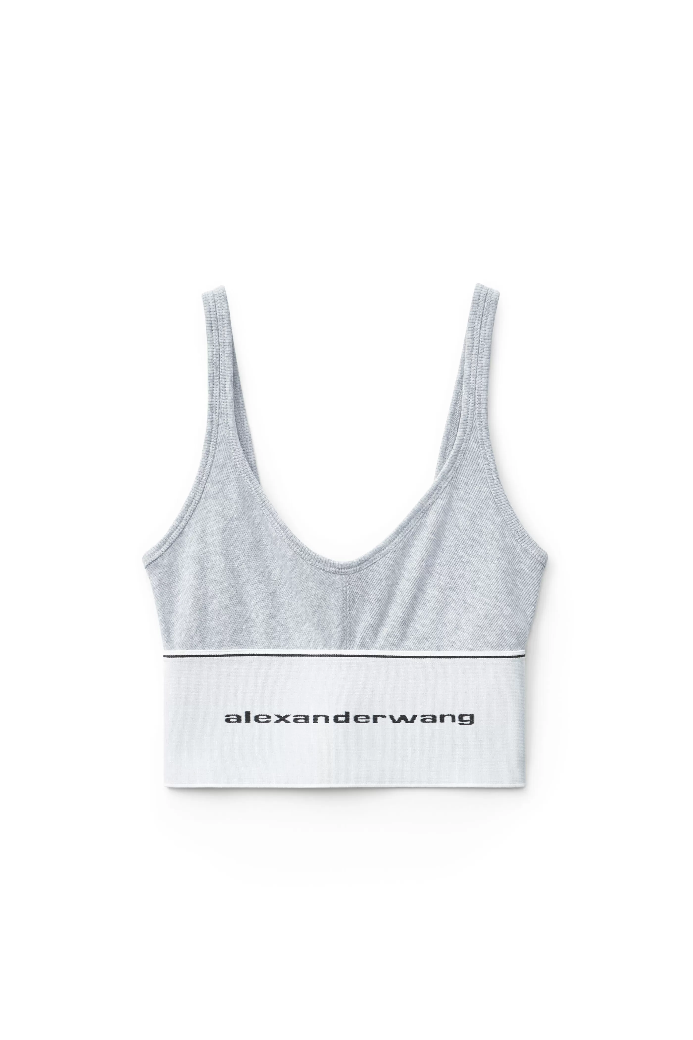 Women Alexander Wang Alexanderwang LOGO ELASTIC BRA IN RIBBED JERSEY