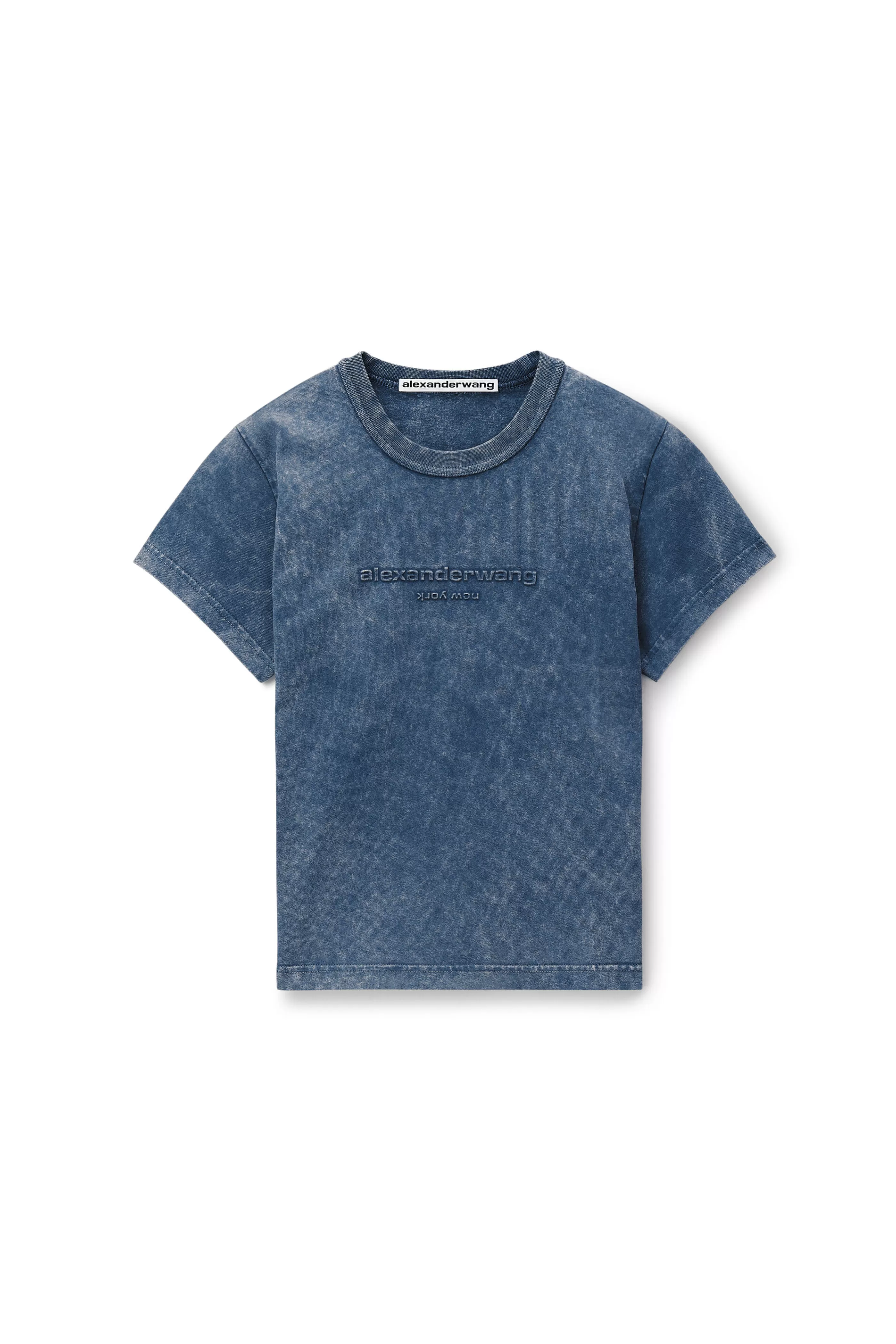 Women Alexander Wang Alexanderwang LOGO EMBOSSED ACID WASH SHRUNKEN TEE