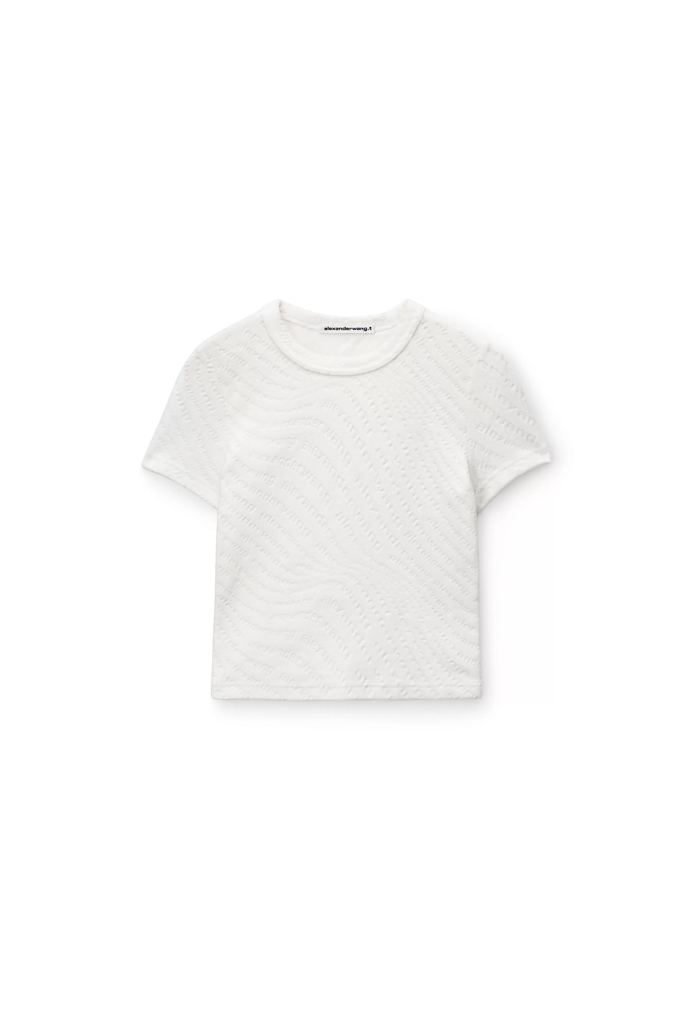 Women Alexander Wang Alexanderwang Logo Jacquard Short Sleeve Baby Tee