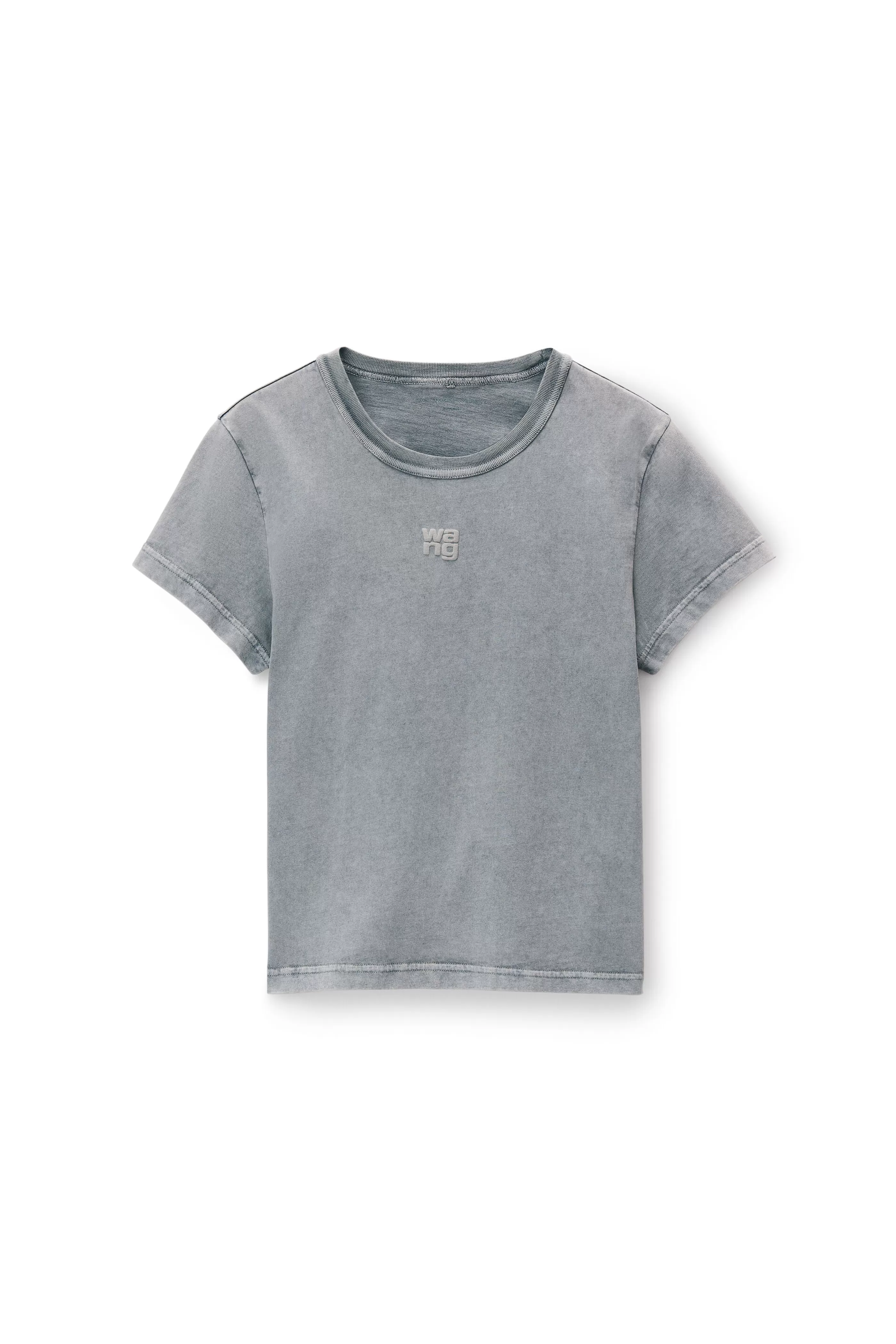 Women Alexander Wang Alexanderwang Logo Shrunken Tee In Cotton Jersey