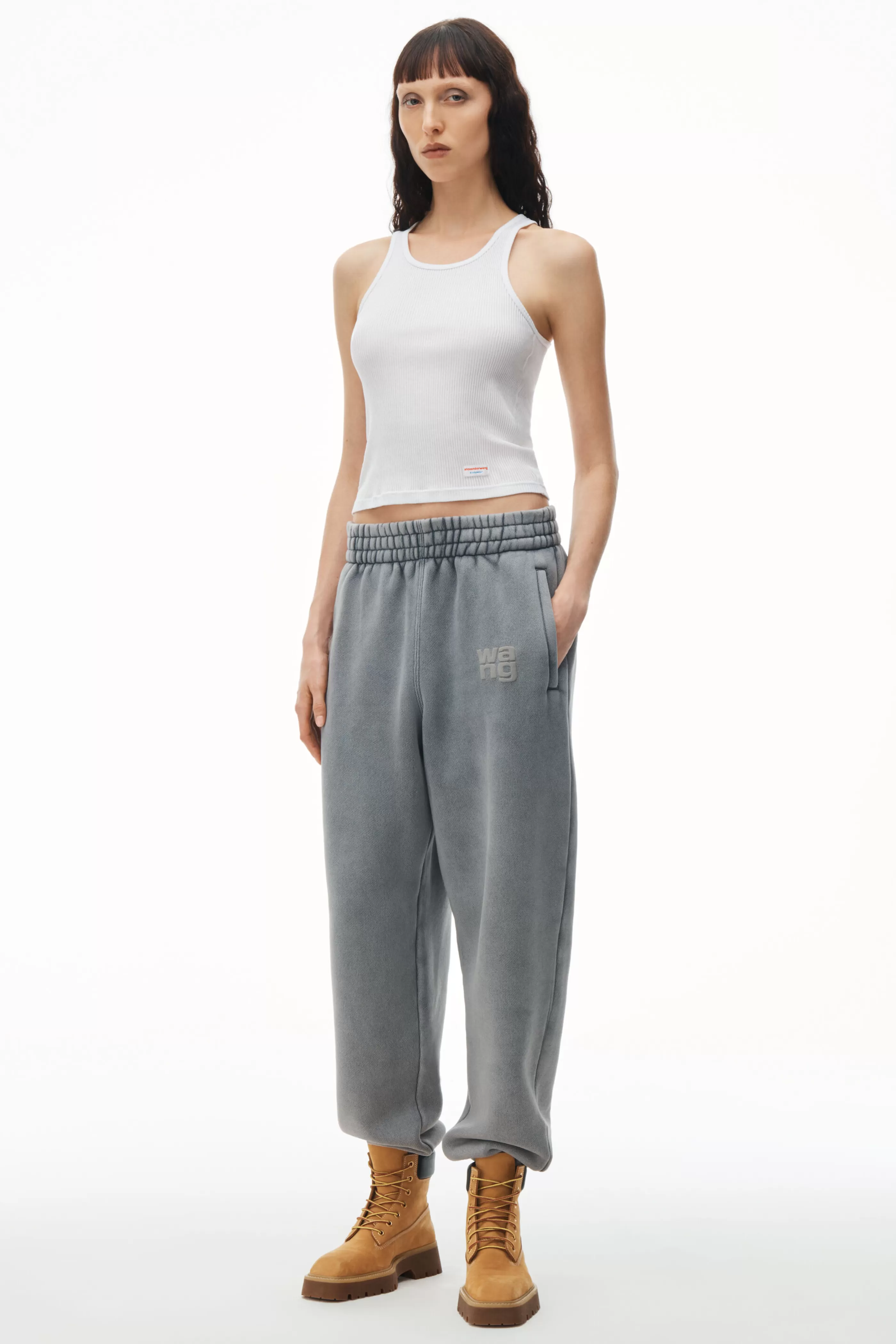 Women Alexander Wang Alexanderwang Logo Sweatpant In Structured Terry