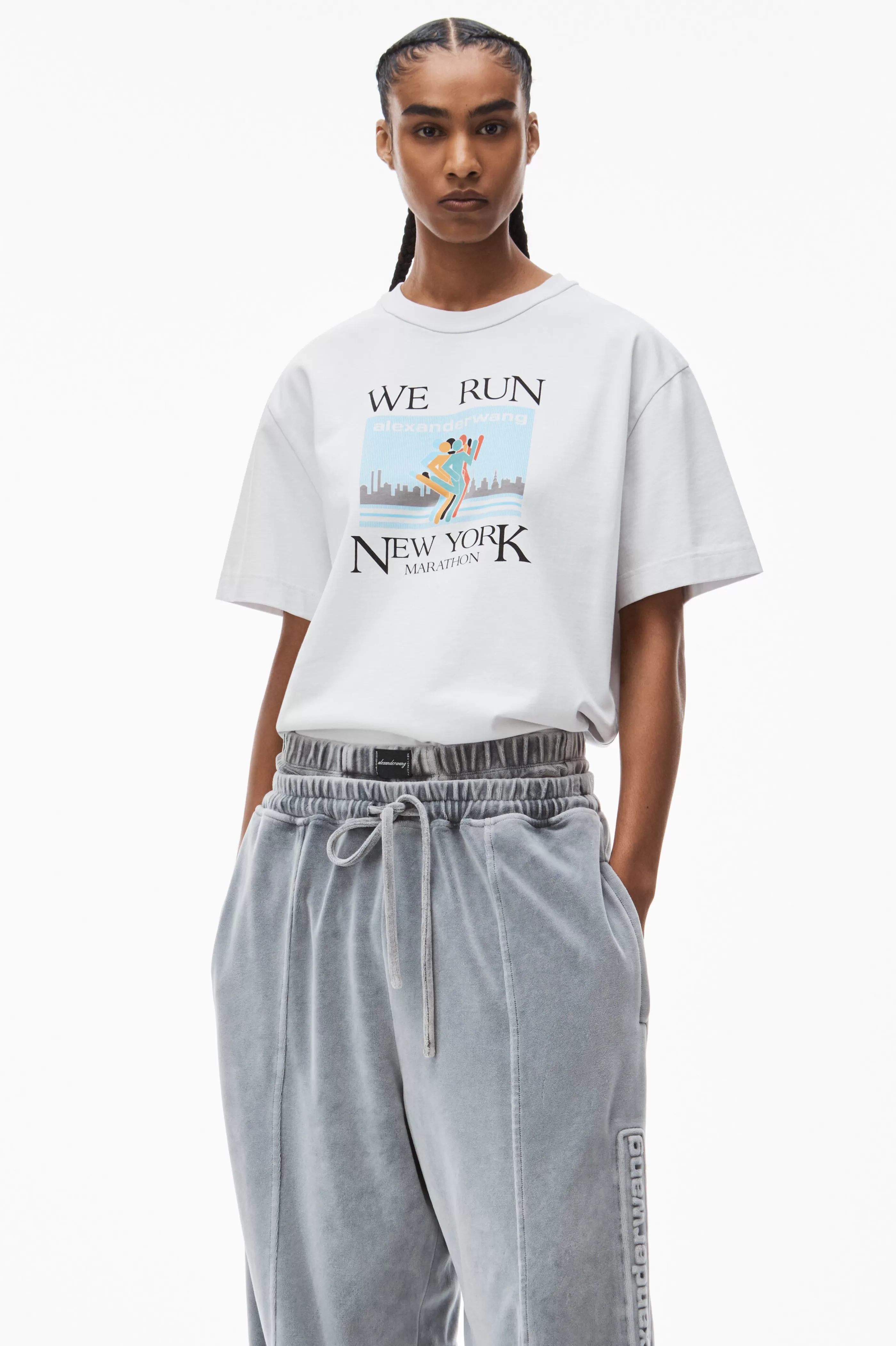 Women Alexander Wang Alexanderwang Marathon Tee In Compact Jersey