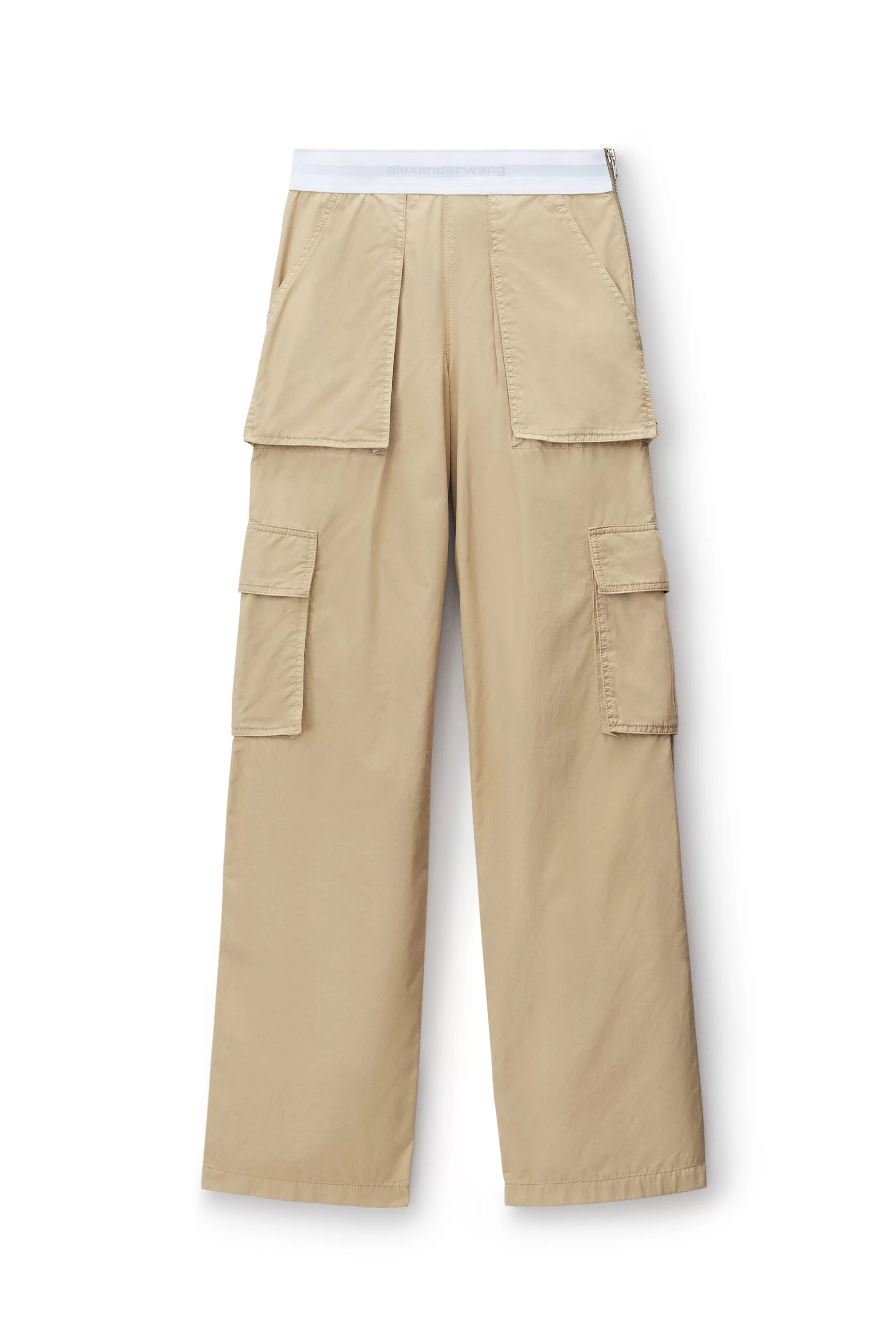 Women Alexander Wang Alexanderwang Mid-Rise Cargo Rave Pants In Cotton Twill