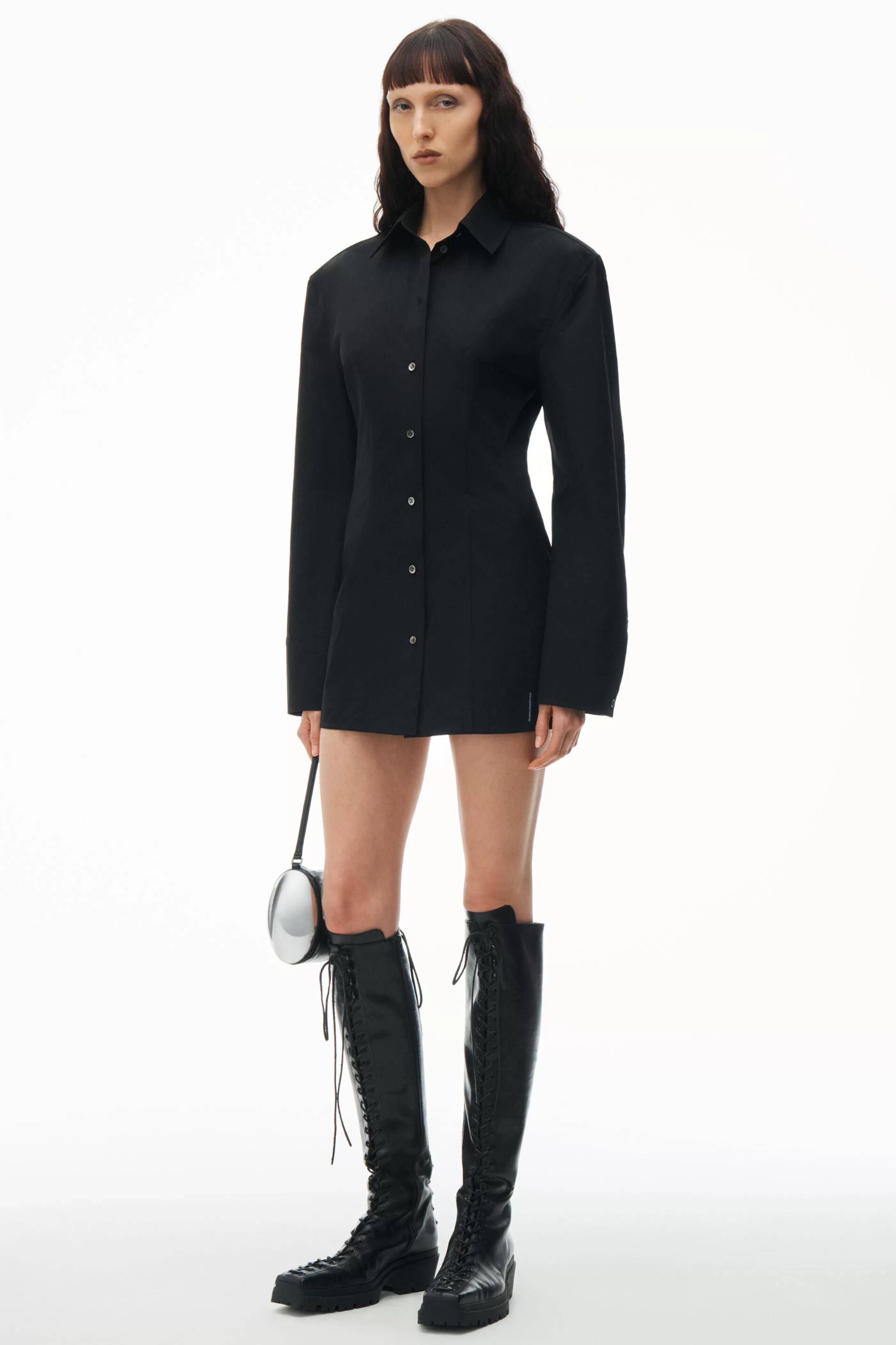 Women Alexander Wang Alexanderwang Mini Shirtdress In Organic Cotton