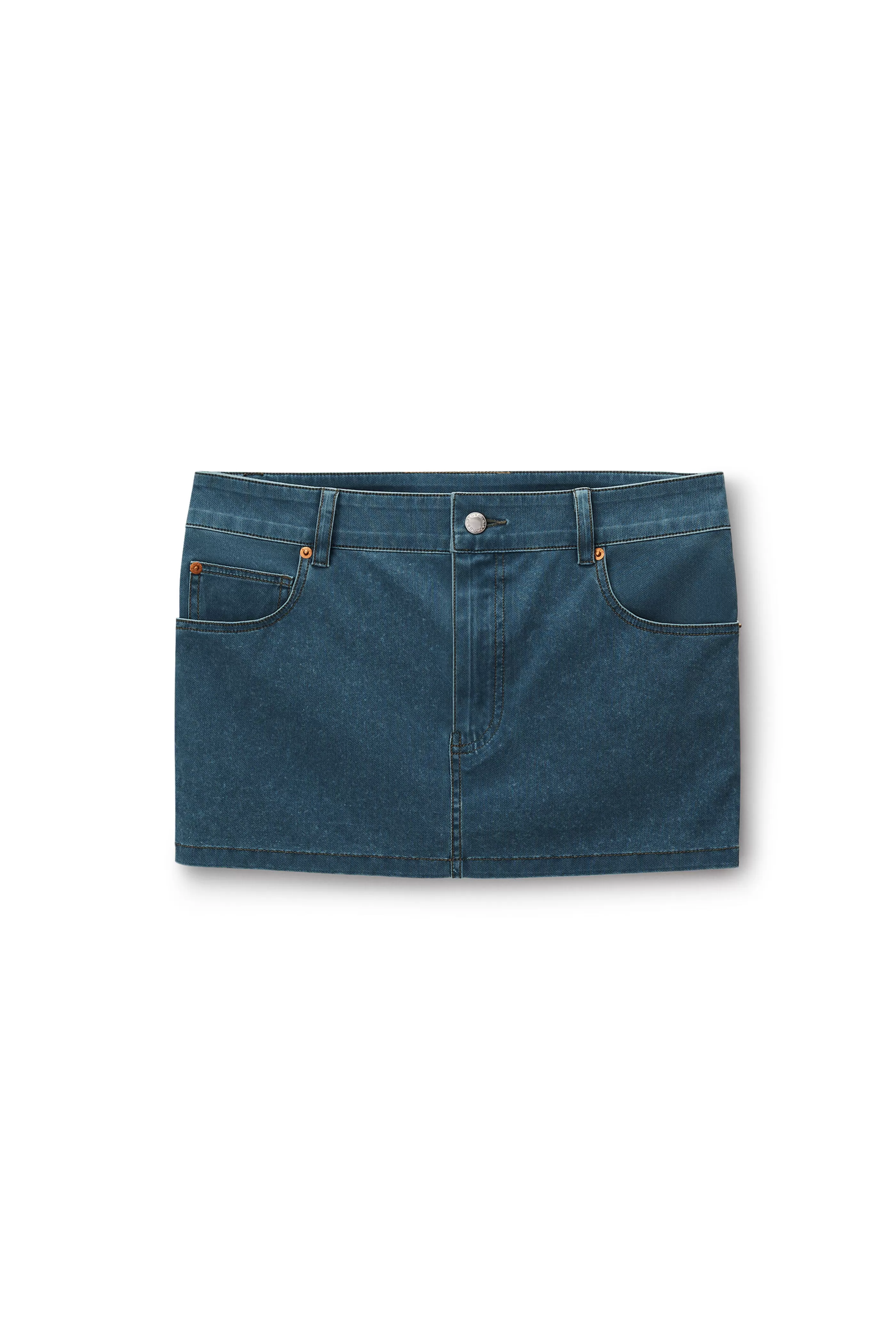 Women Alexander Wang Alexanderwang Mini Skirt In Denim Trompe-L'oeil